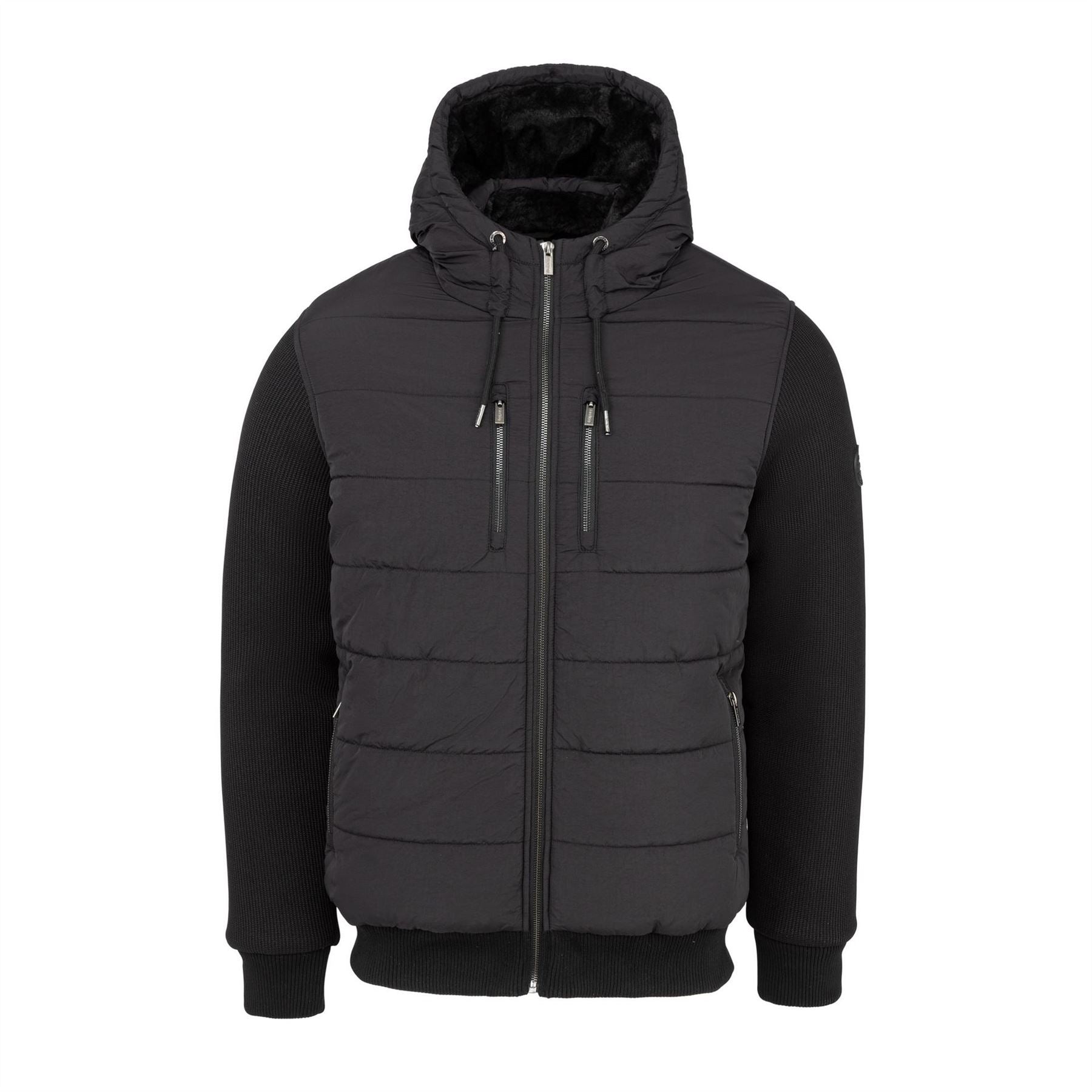 Firetrap Sartorial Padded Quilted Long Sleeve Hybrid Jacket