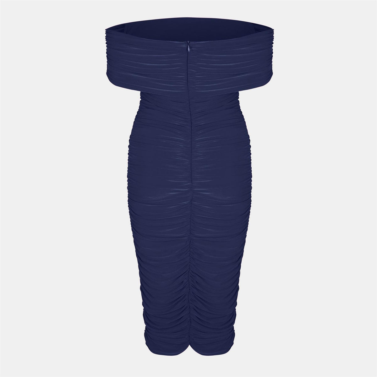 Biba Bardot Off The Shoulder Ruched Midi Bodycon Dress