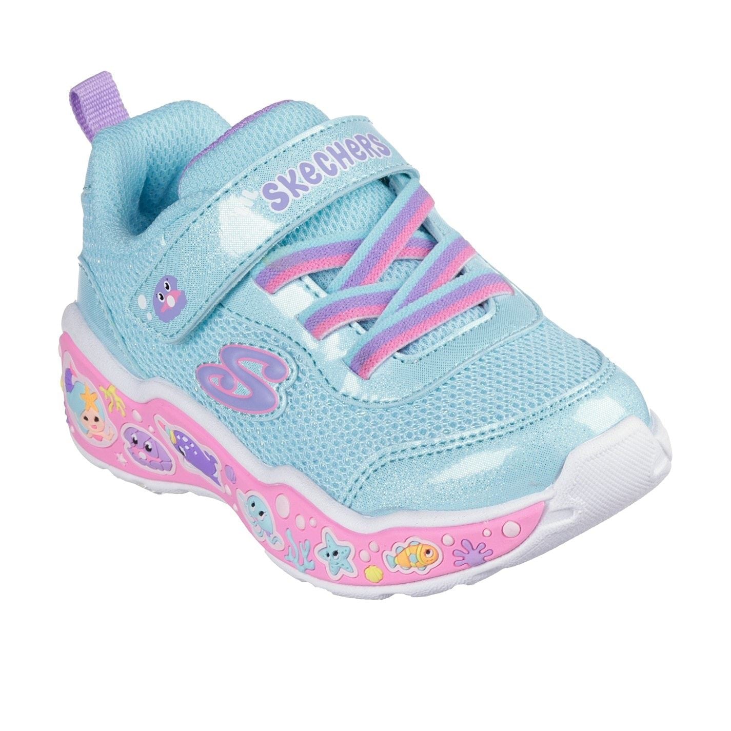 Skechers Gore  And  Strap Thematic Wrap Sneaker Runners Girls