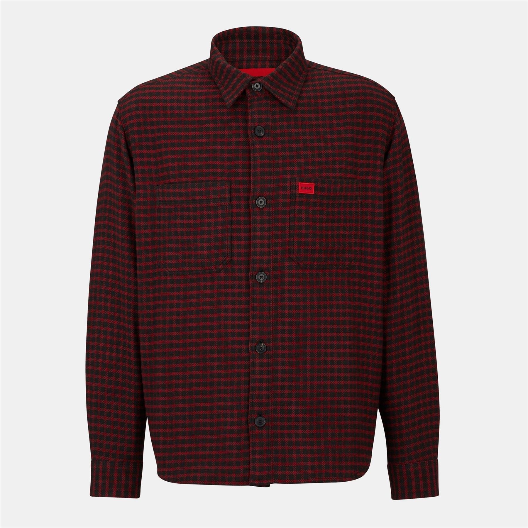 Hugo  Oversized Checked Flannel Cotton Long Sleeve Overshirt