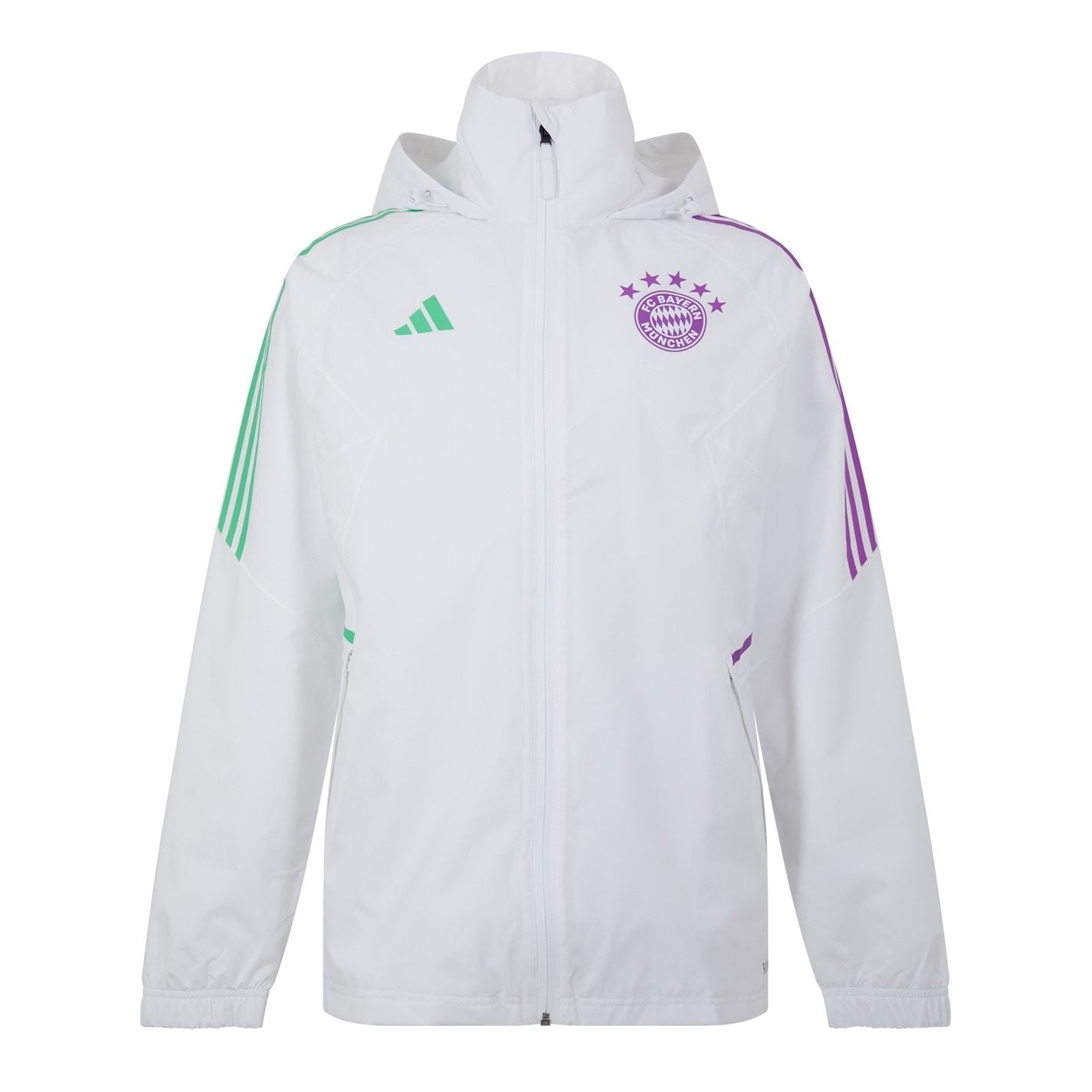adidas Bayern Munich Rain Jacket 2023 2024 Adults