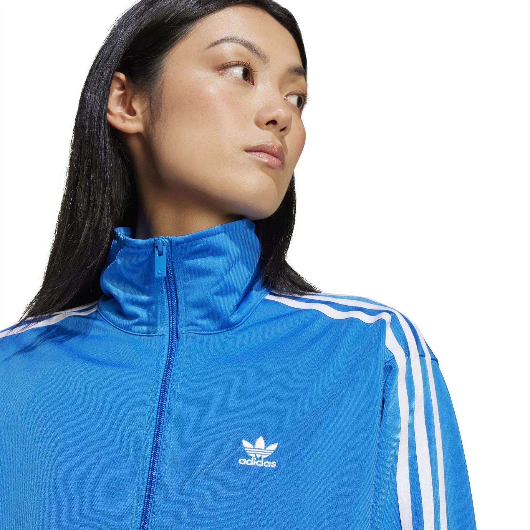 adidas Originals Firebird Three Stripes High Neck Ribbed Cuff Track Jacket