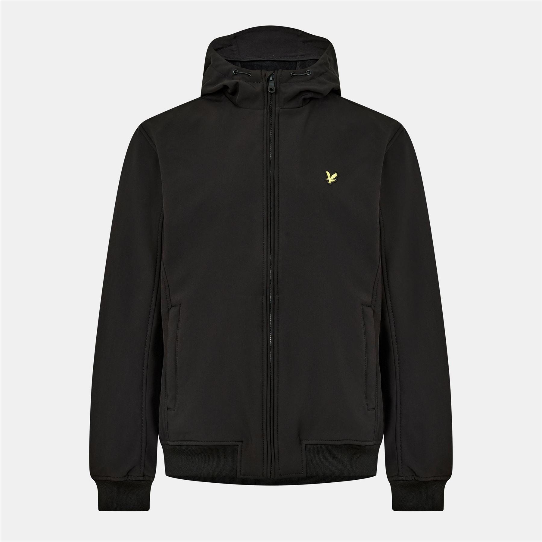 Lyle and Scott Solid Patterned Hooded Softshell Jacket with Ribbed Cuff