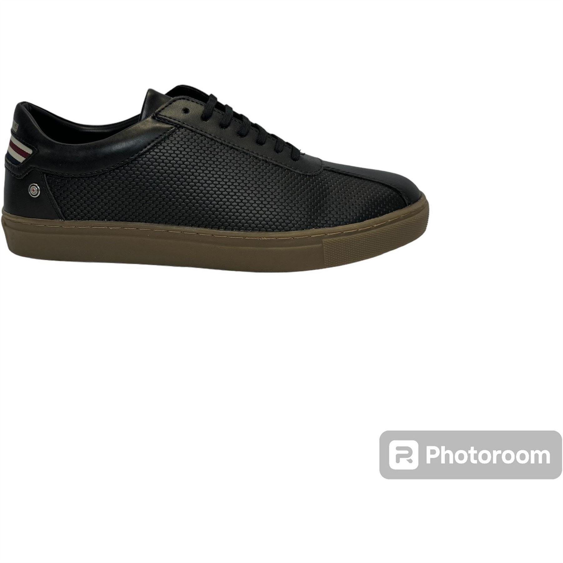 Lambretta Polter Lace-Up Textured Court Shoes