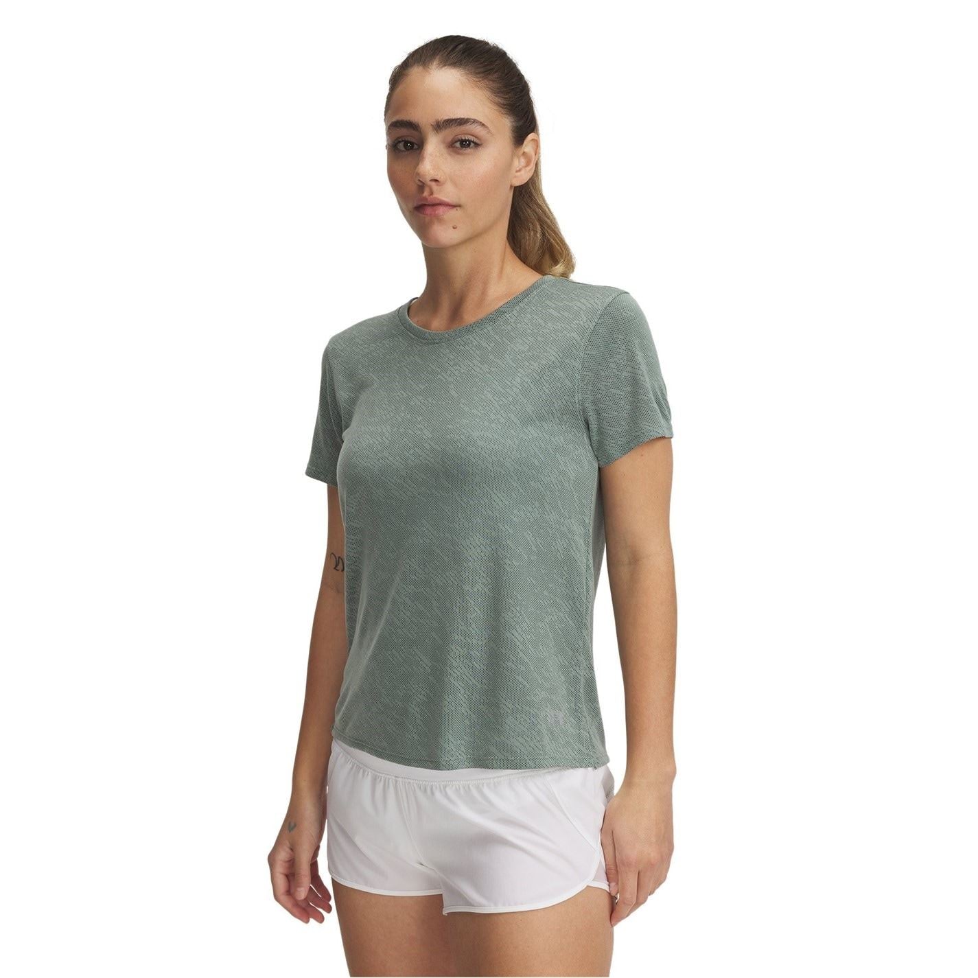 Under Armour Womens Armour Ua Launch Camo Shortsleeve Running Top