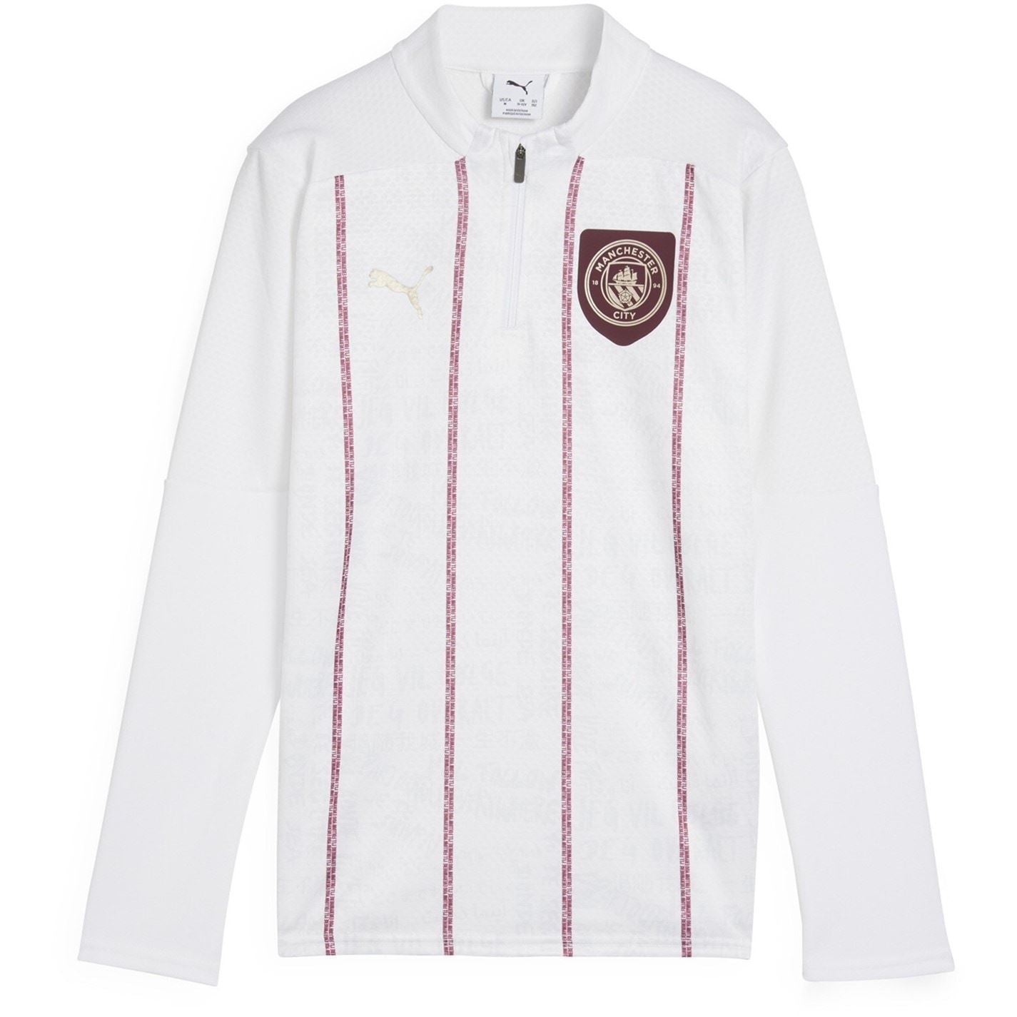 Puma Manchester City Pre Match Quarter Zip Drill Top Juniors