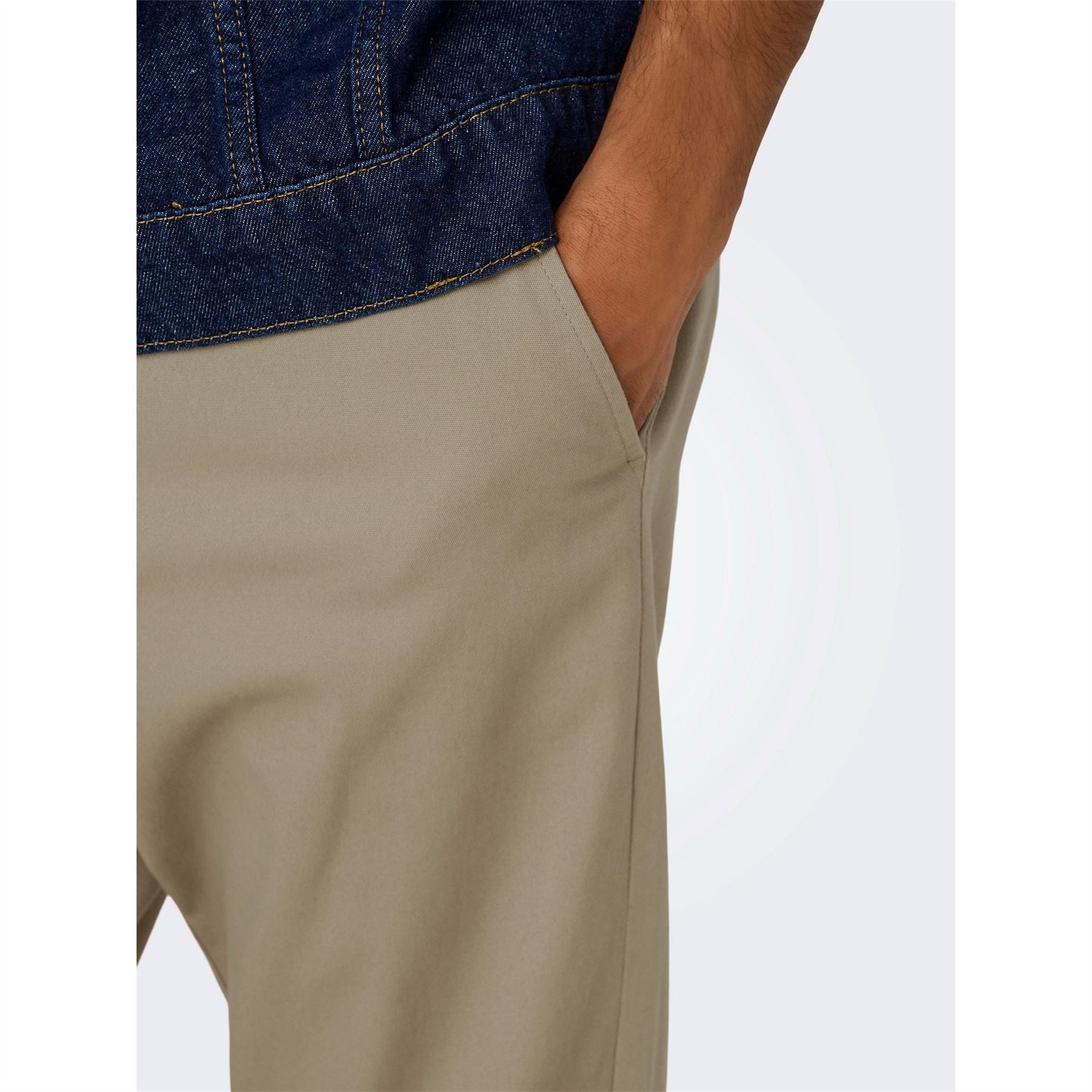 Only Solid Patterned Straight Leg Trousers