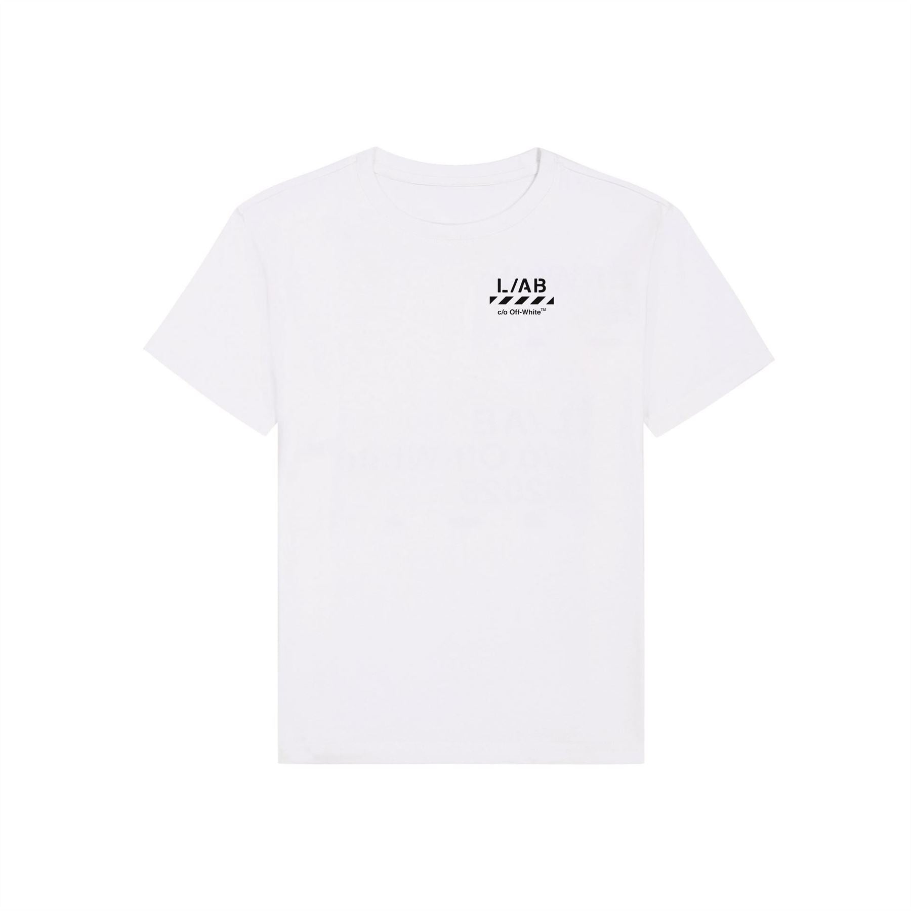 L AB Off White Ab Small Logo Tee Jn64