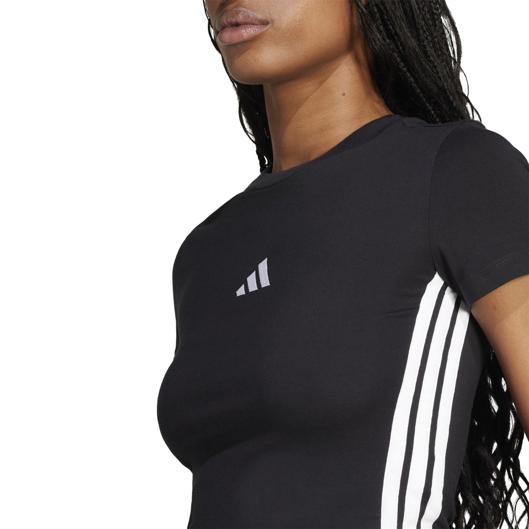 adidas Womens Essentials 3 Stripes Slim Baby T-Shirt