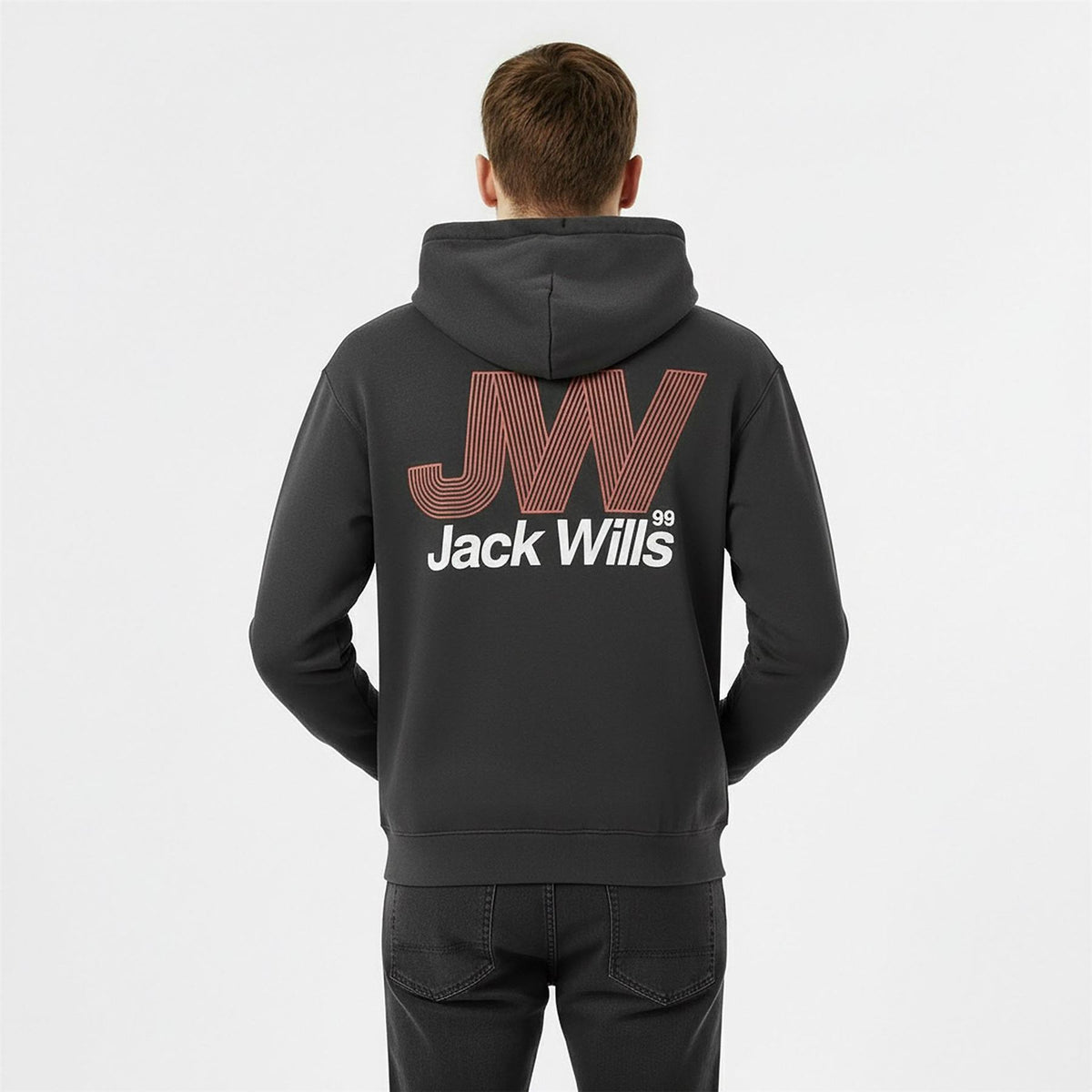 Jack Wills Blur Lettering Hooded Relaxed Sweatshirt