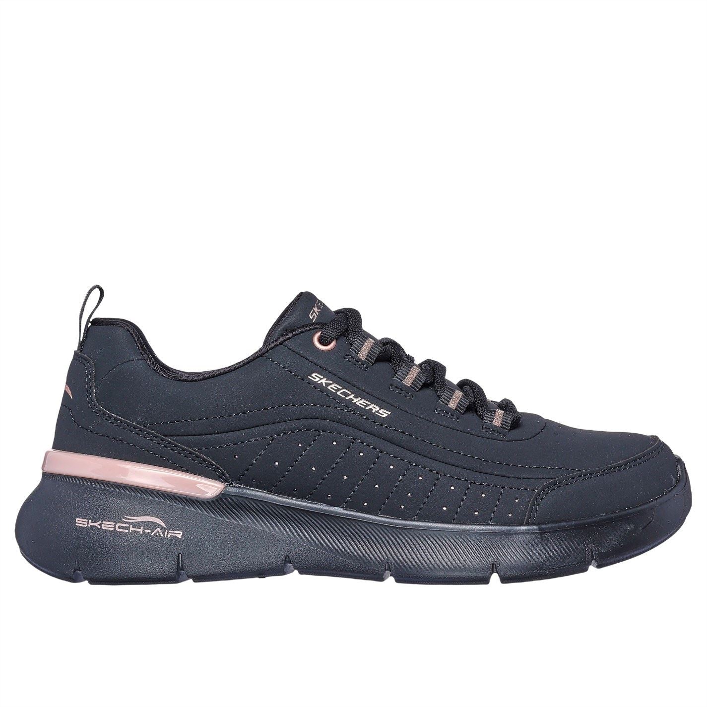Skechers Womens Duraleather Lace Up W Memory Foam Runners