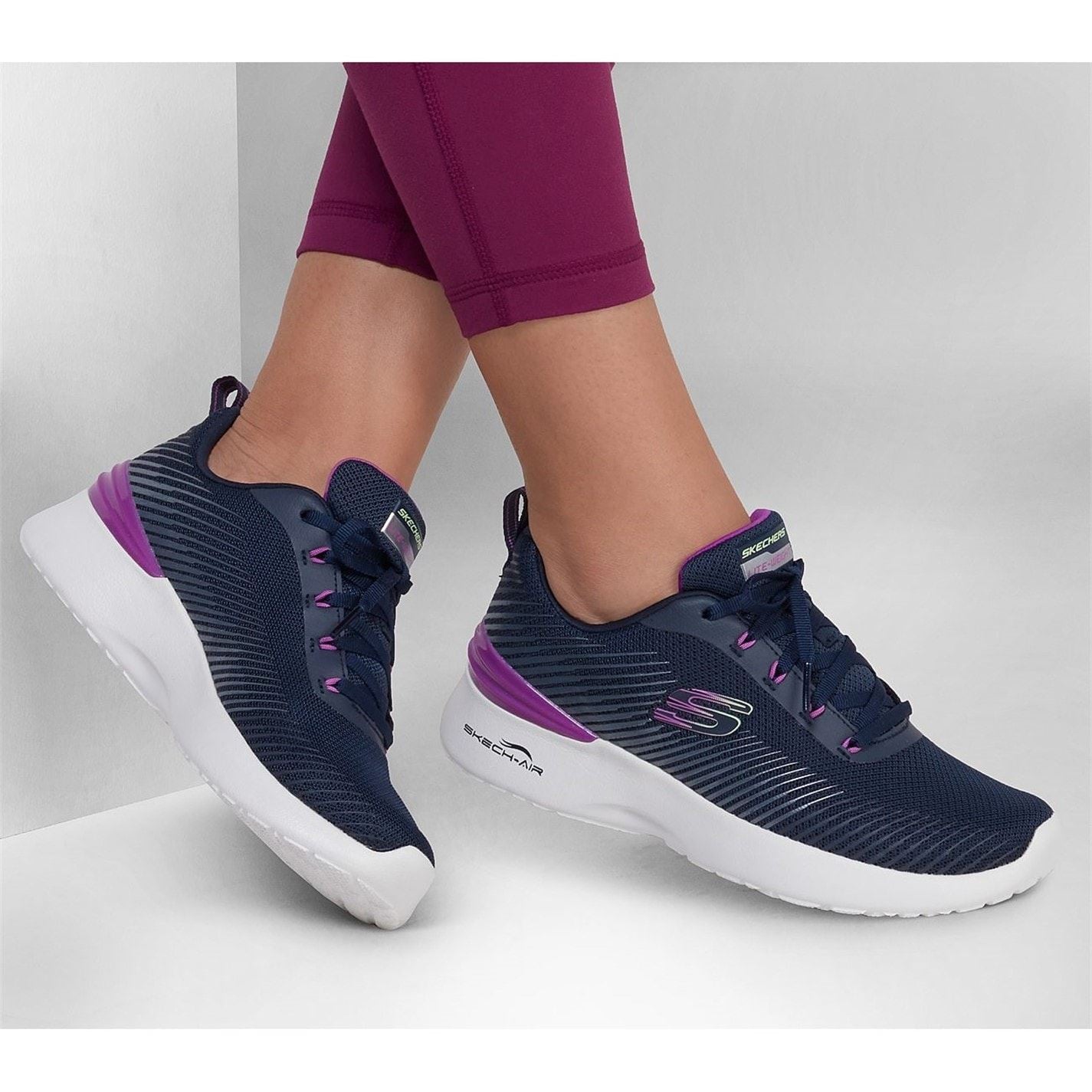 Skechers Womens 3d Print Hotmelt Mesh Lace Up W Me Low Top Trainers
