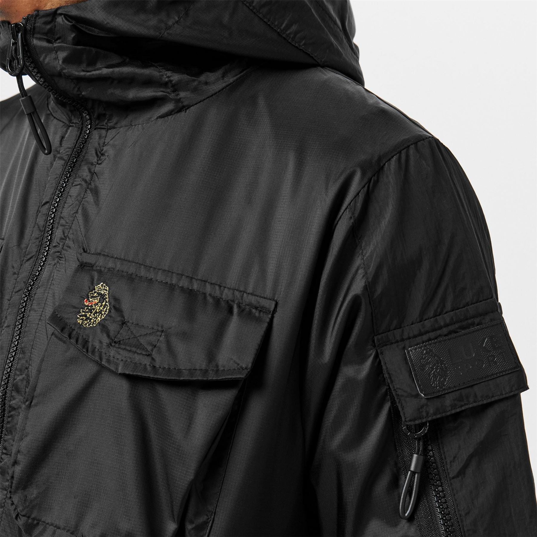 Luke Curation Hooded Snap Button Solid Patterned Softshell Jacket