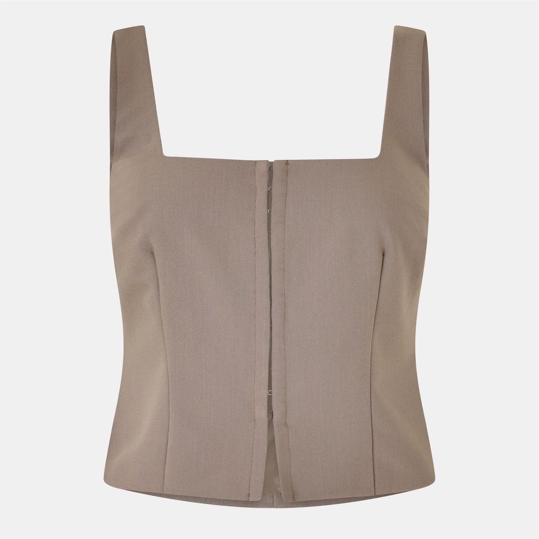 Jack Wills Pinstripe Square Neck Sleeveless Bustier Blouse