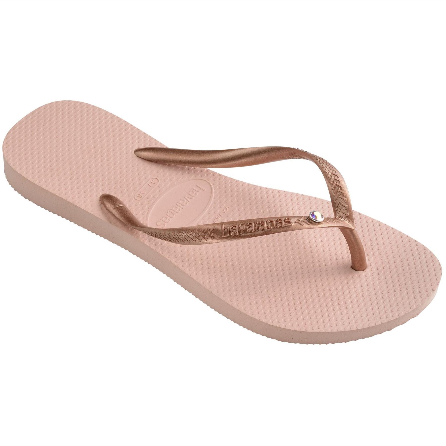 Havaianas Womens Hav. Slim Crystal Sw Ii Ballet Rose Flip Flops