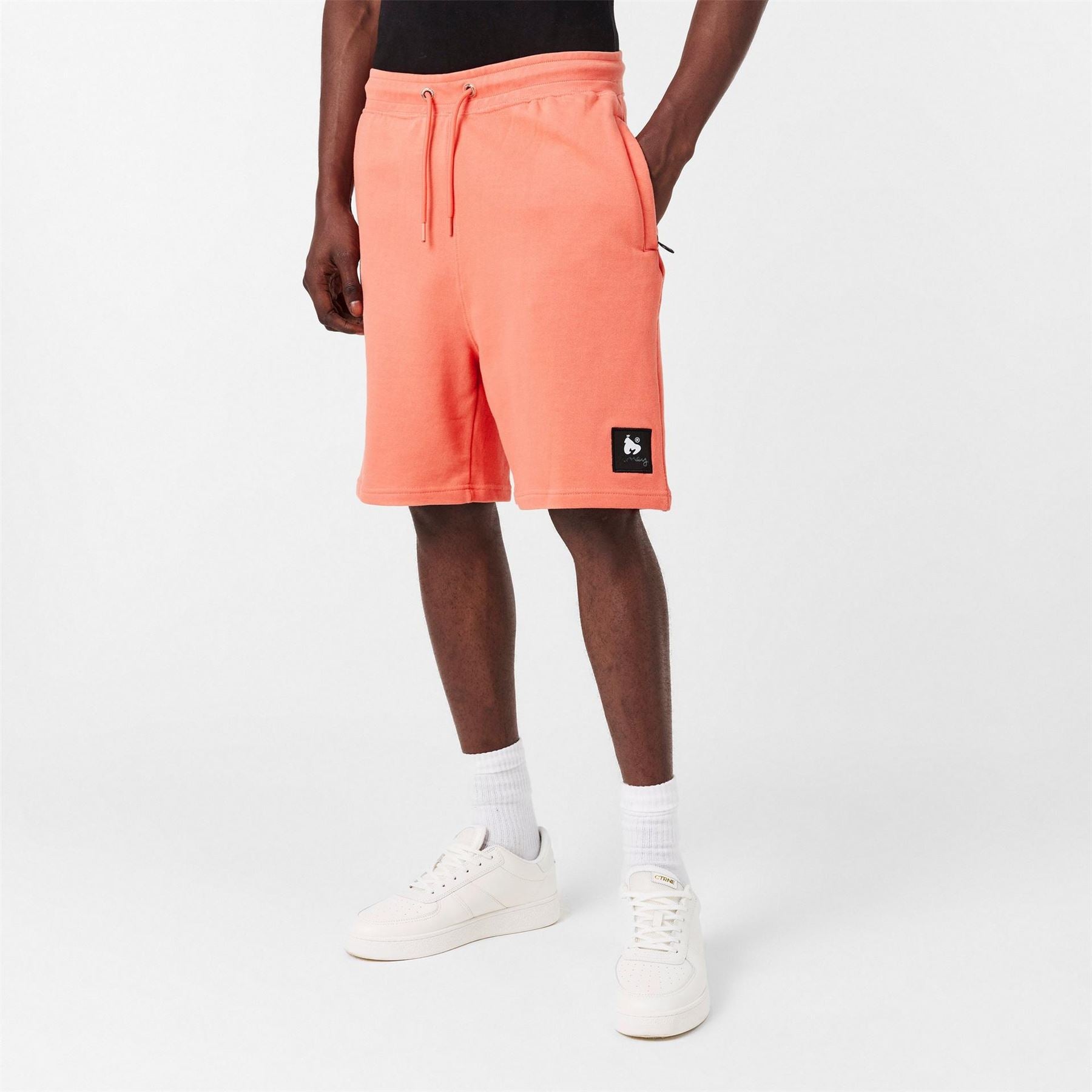 Money Solid Patterned Patch Bermuda Shorts