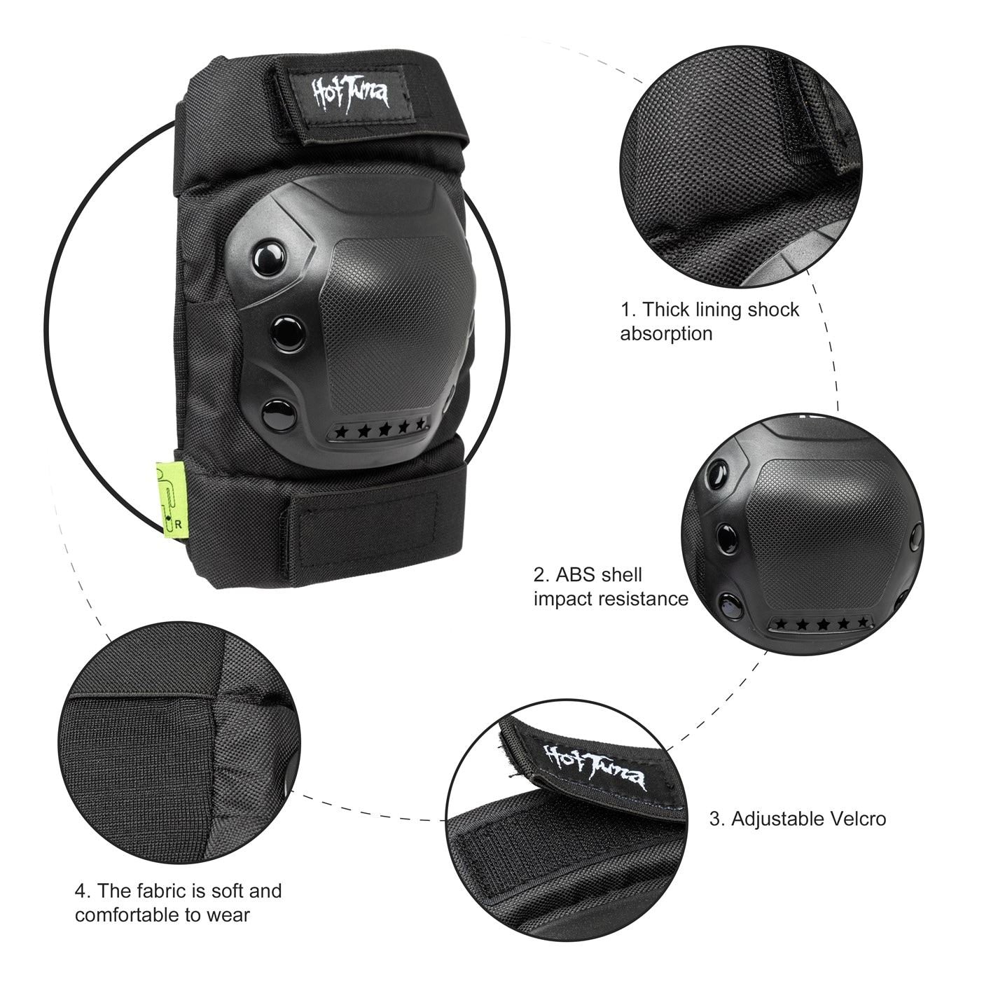 Hot Tuna Skate Protector 3pc Set   Knee Pads Elbow Pad And Wrist Guards