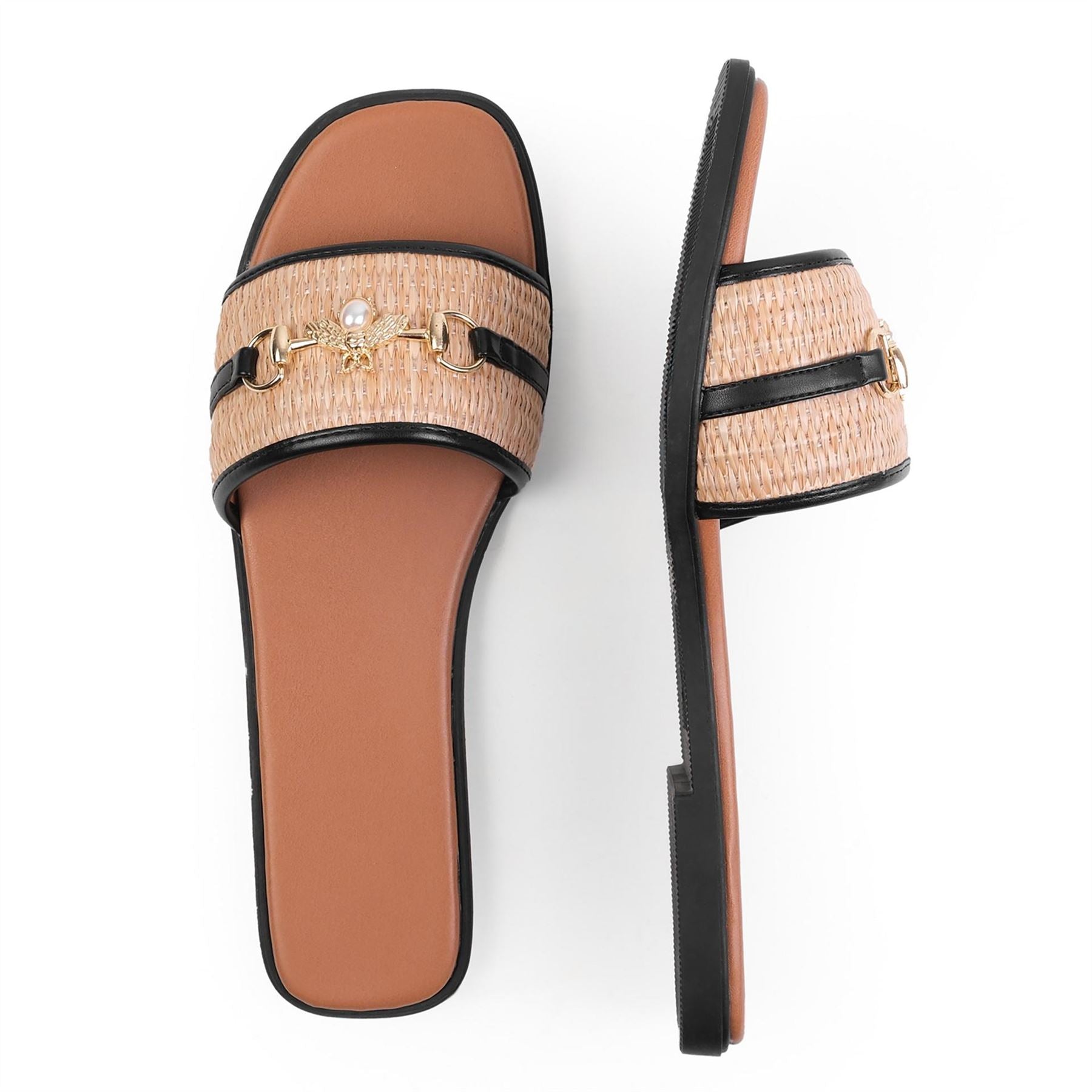 Wheres That From Harmony Slides Open Toe Textured Sandals