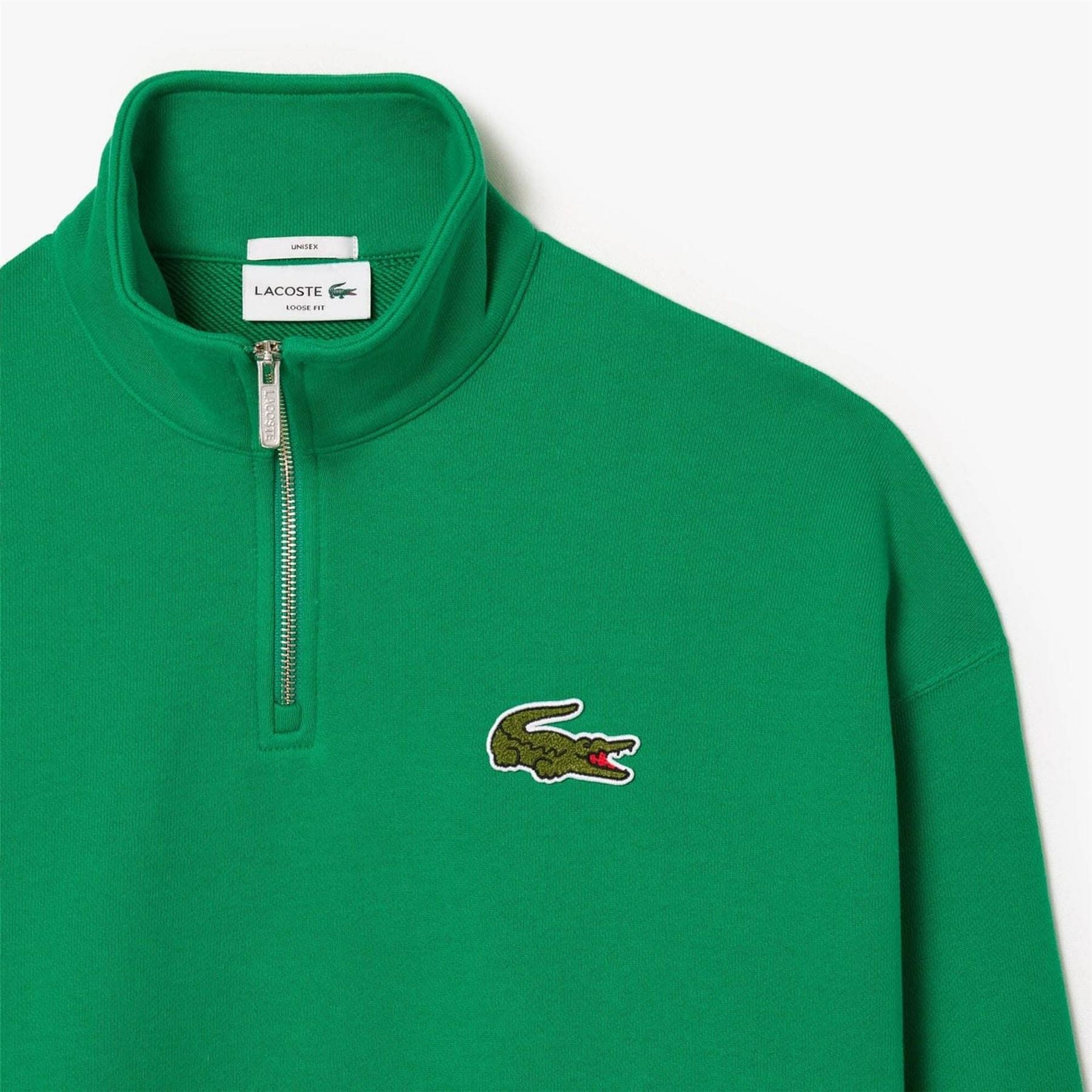 Lacoste Fit Zip Neck Badge Accent Sweatshirt