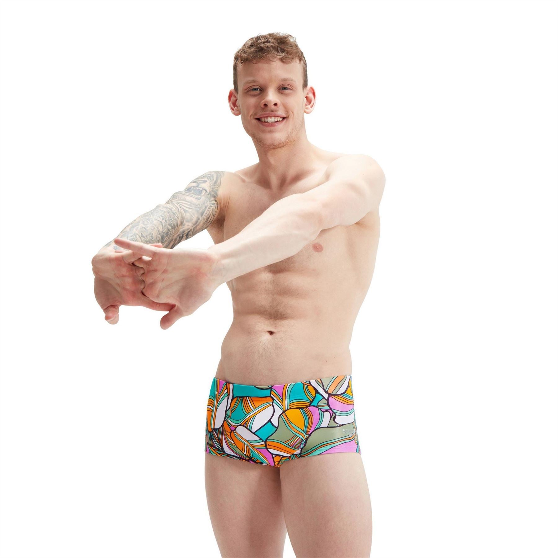 Speedo Club Allover Abstract Patterned Swim Brief