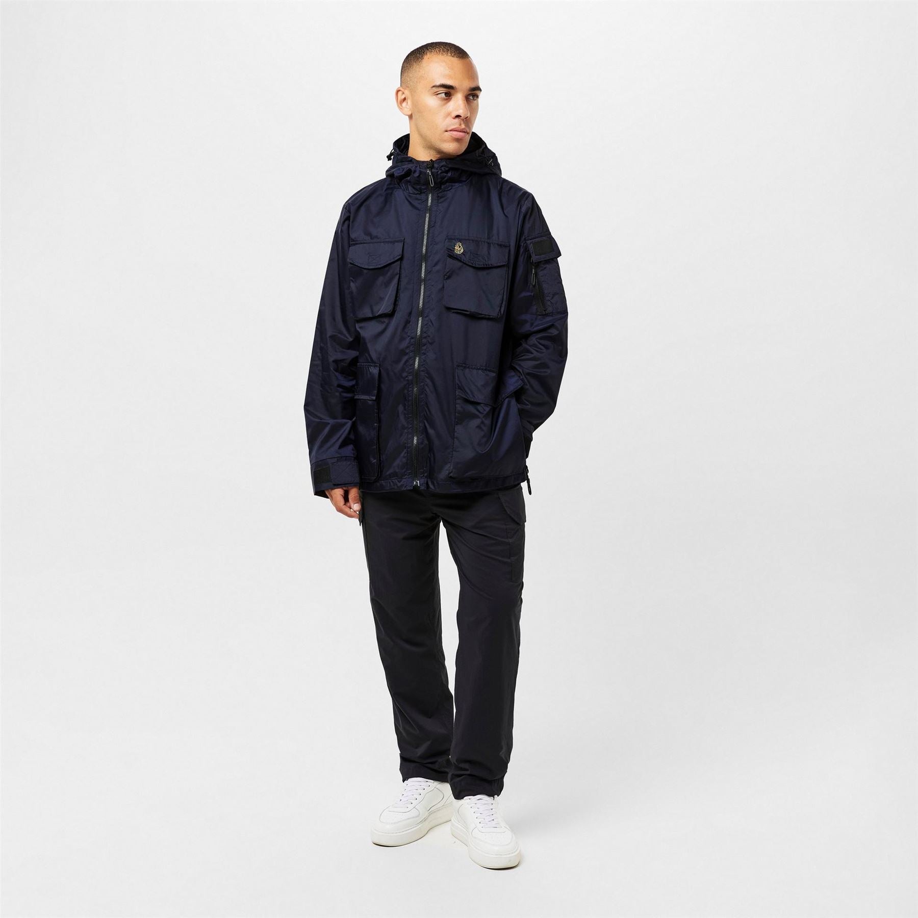 Luke Curation Hooded Snap Button Solid Patterned Softshell Jacket