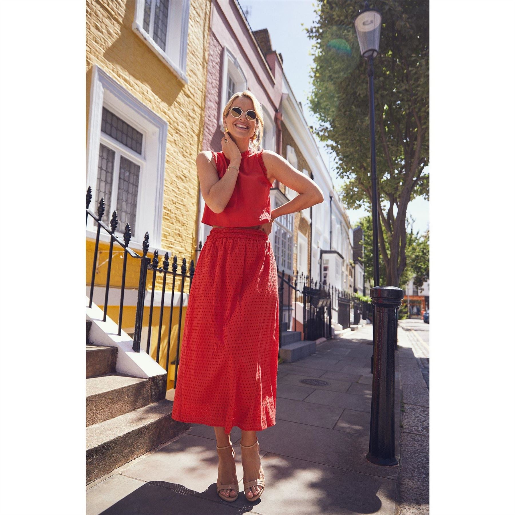 Little Mistress Cropped Ruffle Sleeve High Neck Tank