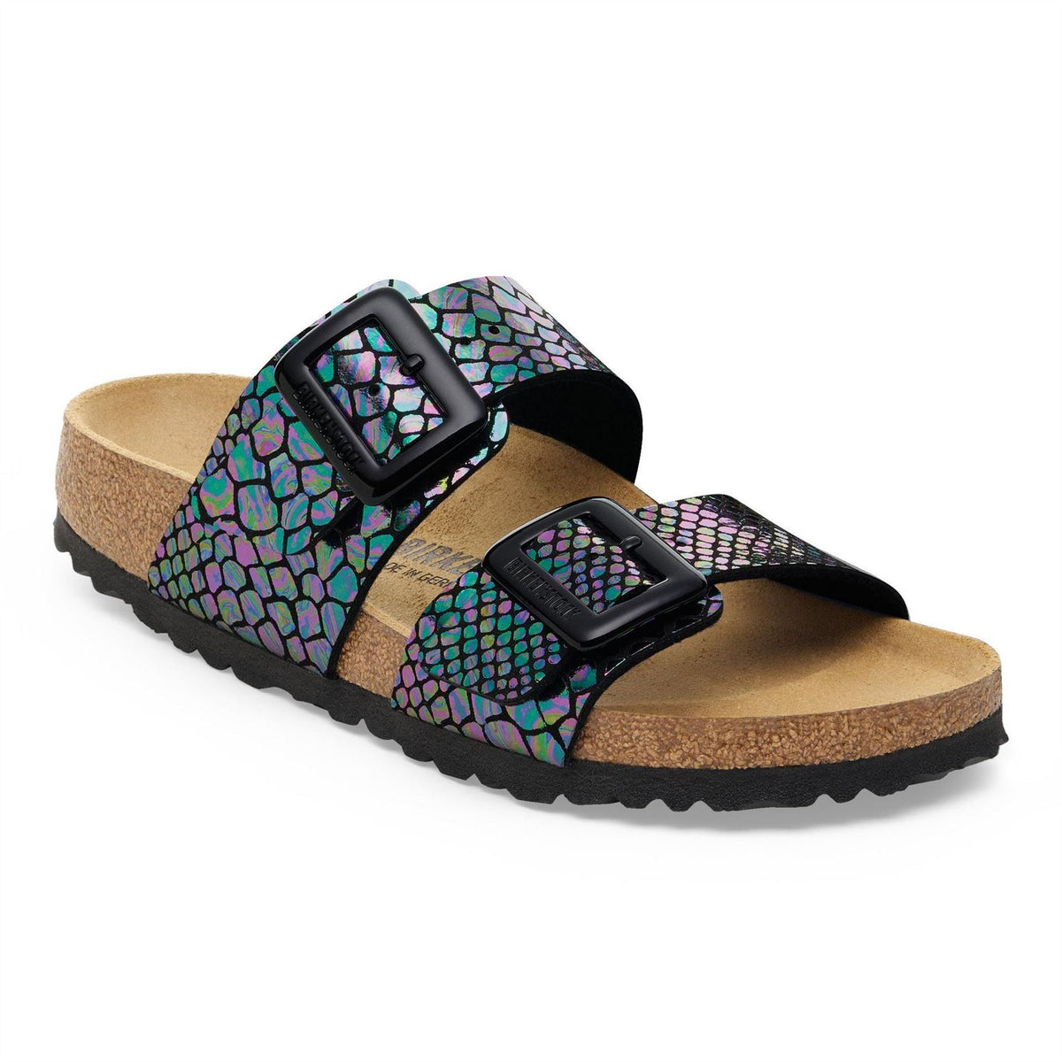 Birkenstock Sydney Cushion Snake Patterned Slides