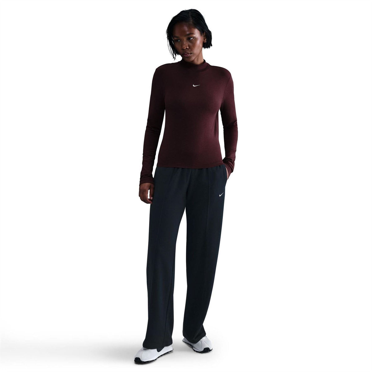 Nike Mock Neck High Collar Long Sleeve Jersey T-Shirt