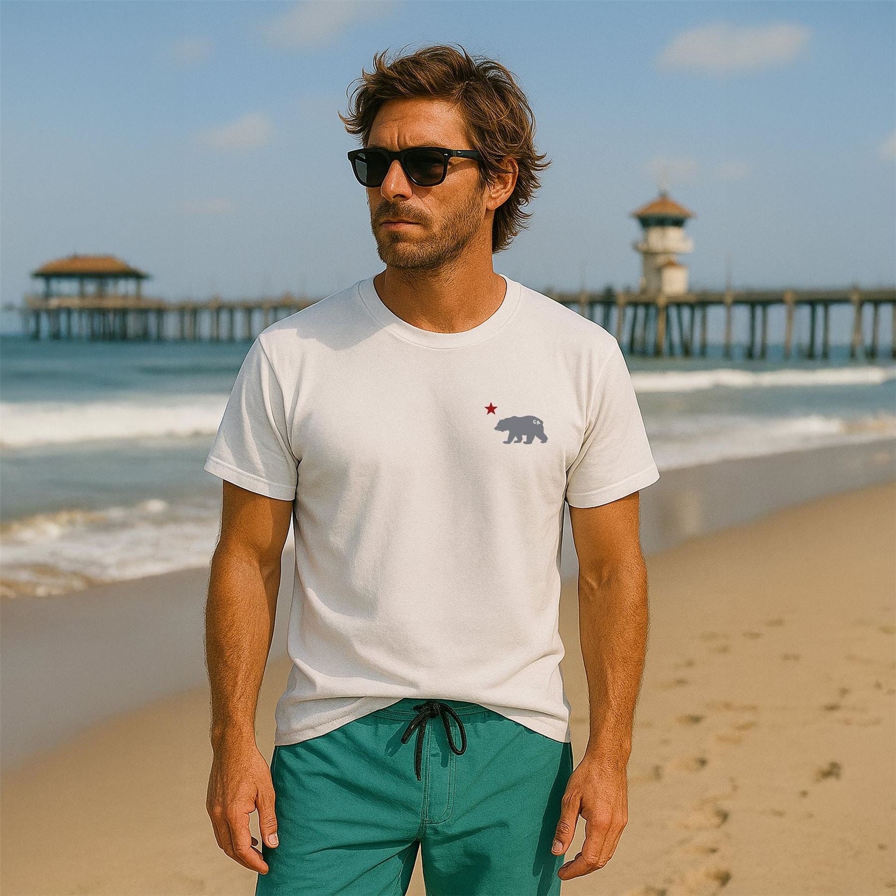 Republic of California Cali Large Genie Graphic Crew Neck Short Sleeve T-Shirt