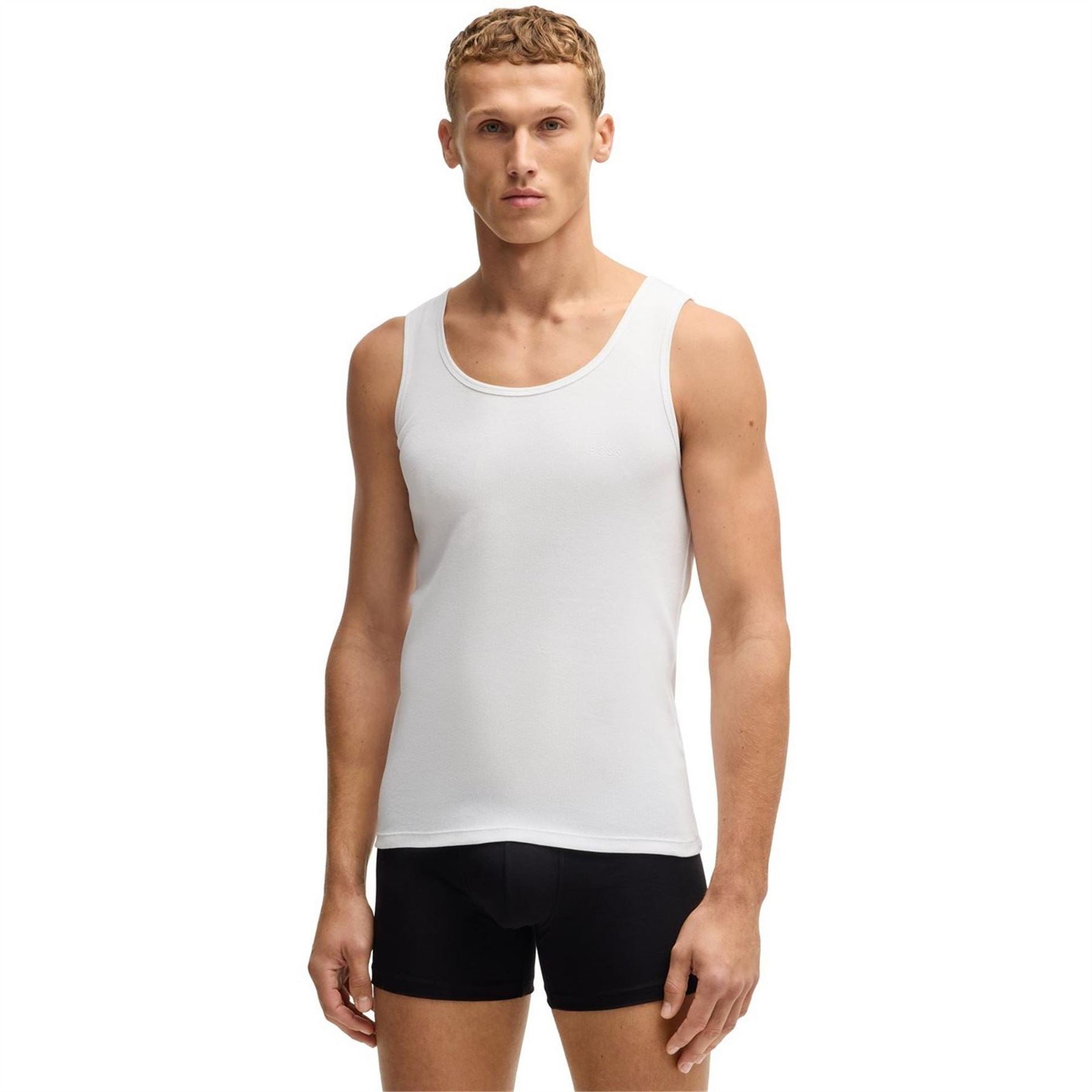 Boss Classic Ribbed Tank Top 3 Pack, Cotton Construction