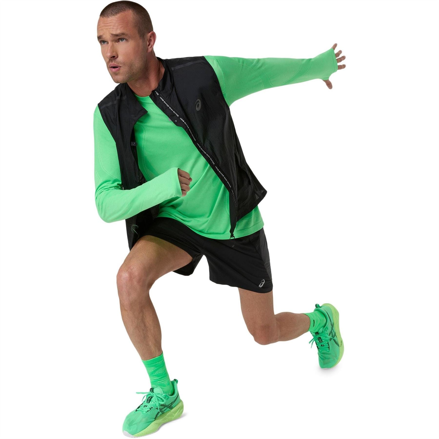 Asics Crew Neck Long Sleeve Thumb Hole Jersey T-Shirt