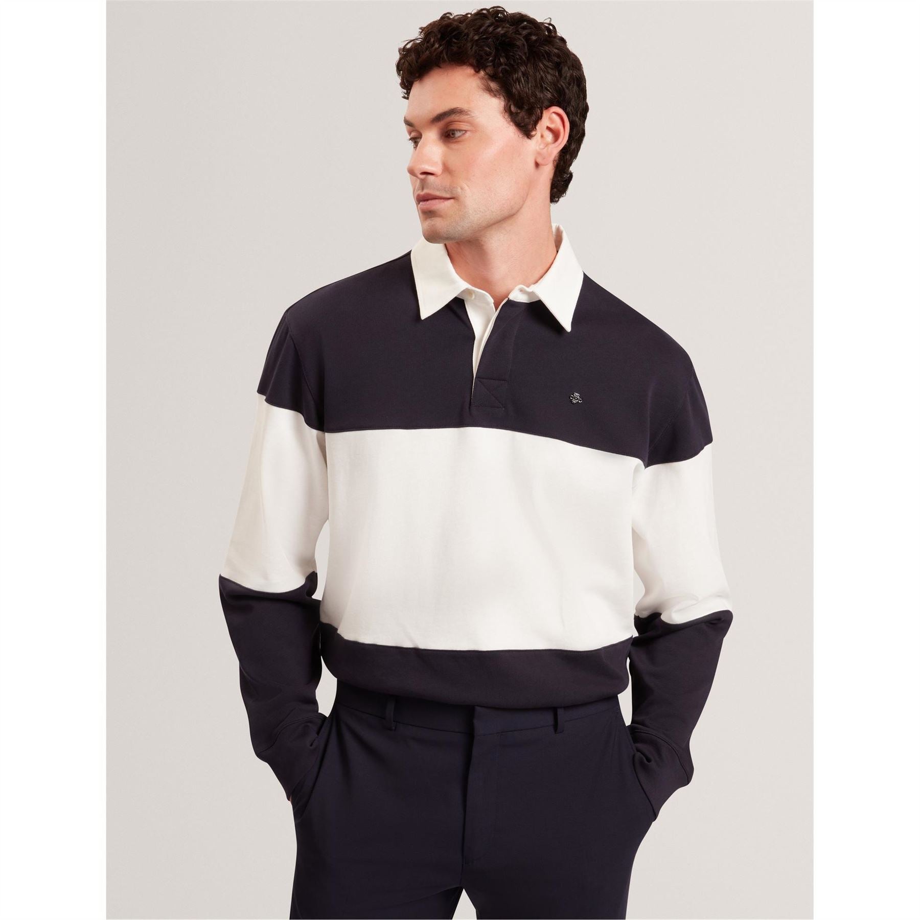 Ted Baker Rugby Polo Long Sleeve Collared Neck Shirt