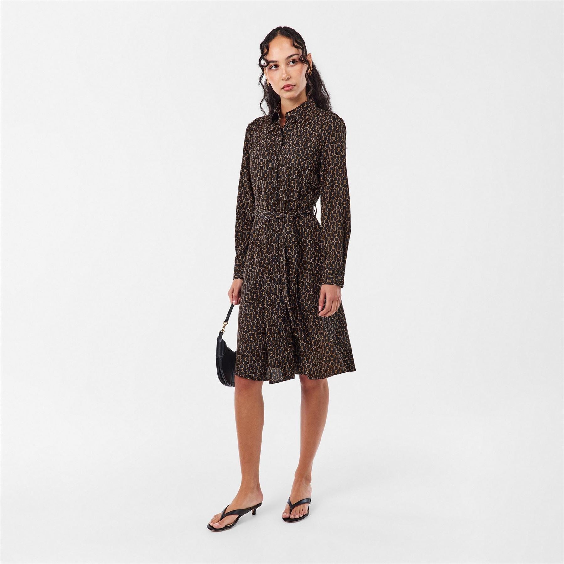 Lauren by Ralph Lauren Karalynn Long Sleeve Midi Shirt Dress