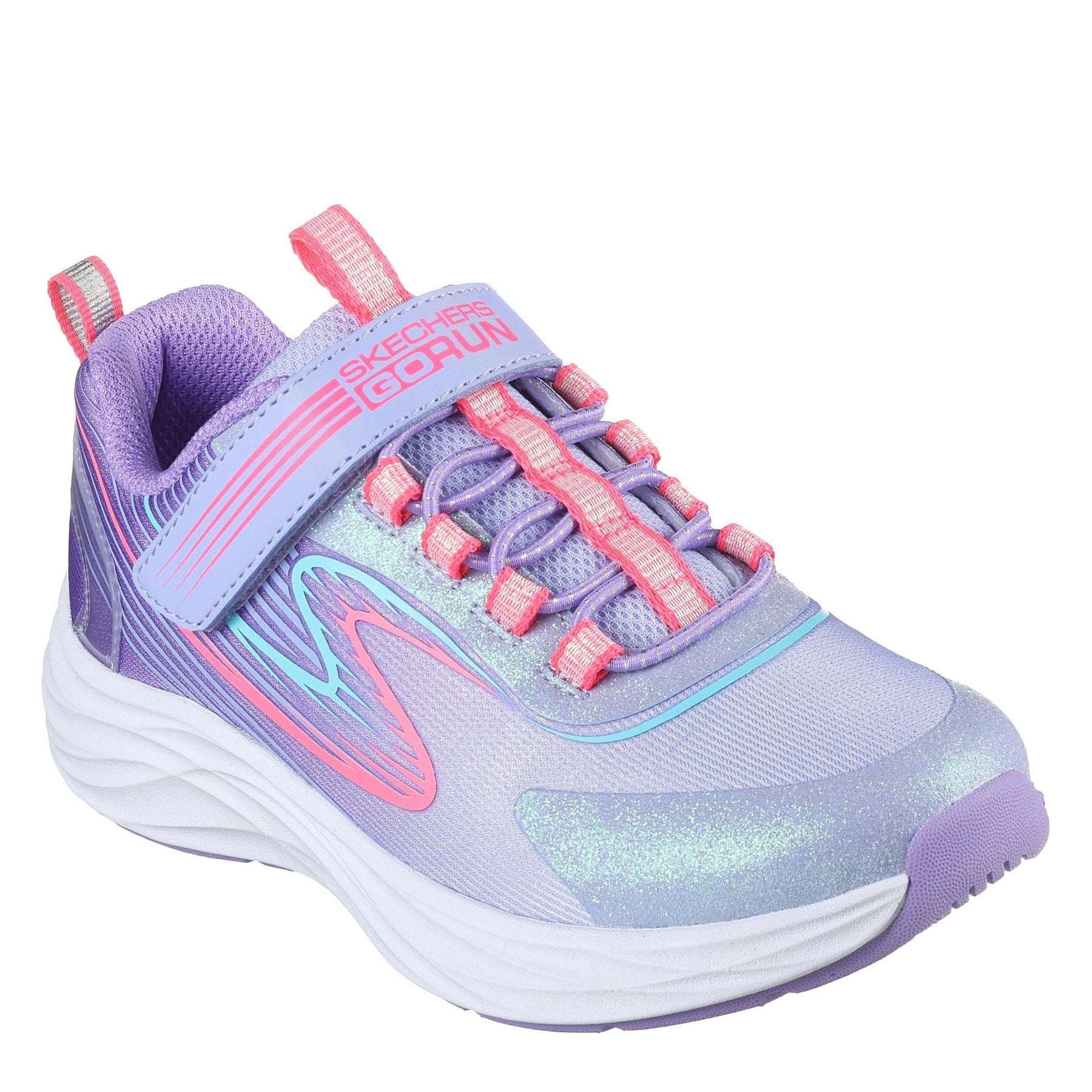 Skechers And Strap Glitter Mesh Sneak Slip On Runners Unisex Kids