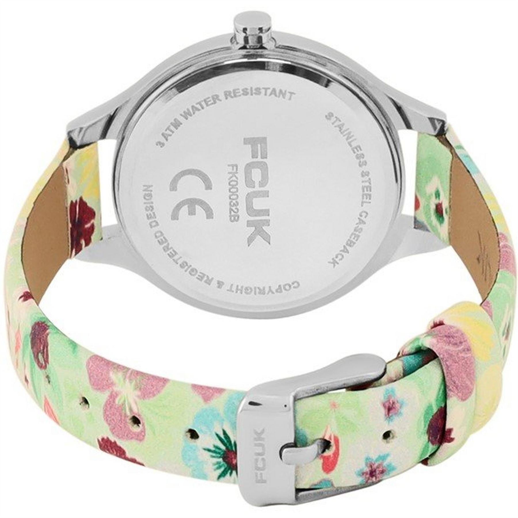 FCUK Womens Floral Printed Strap Watch
