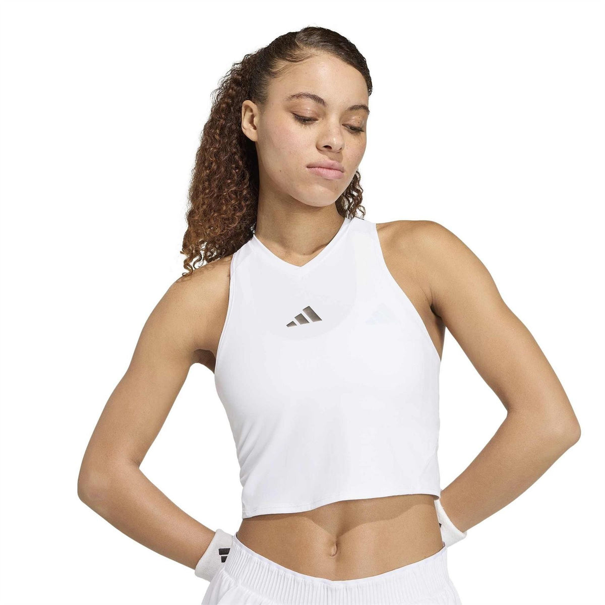 adidas Bold Logo V-Neck Sleeveless Slim Fit Tank