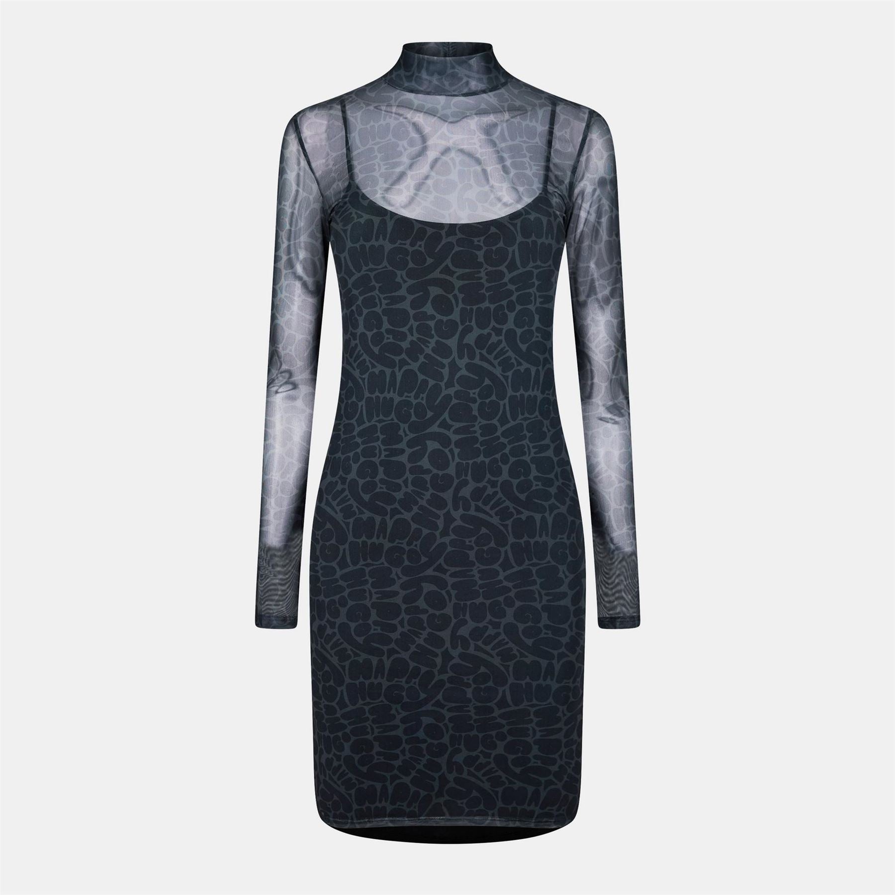 Hugo High Neck Mini Bodycon Dress