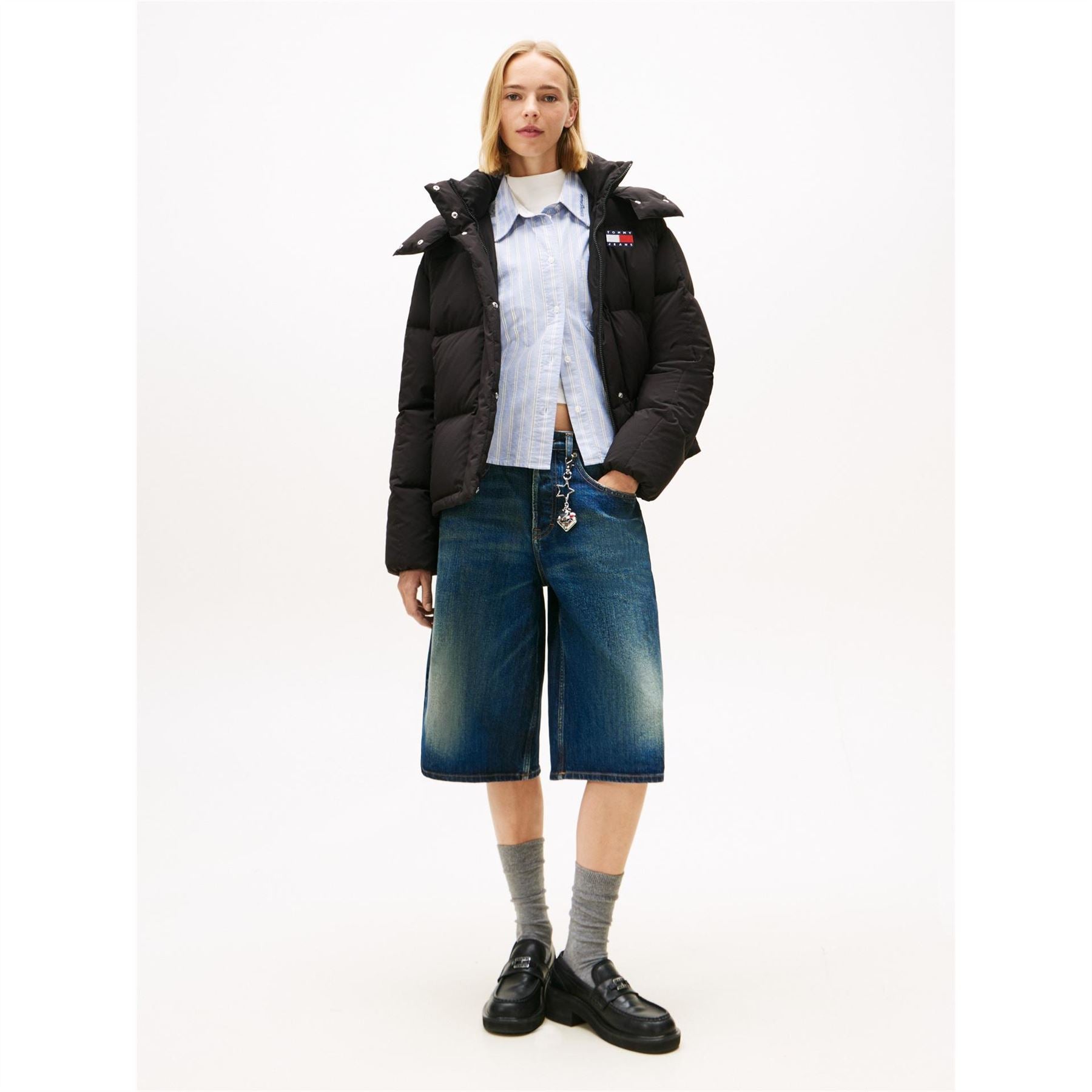 Tommy Jeans Alaska Water Resistant Long Sleeve Short Puffer Jacket