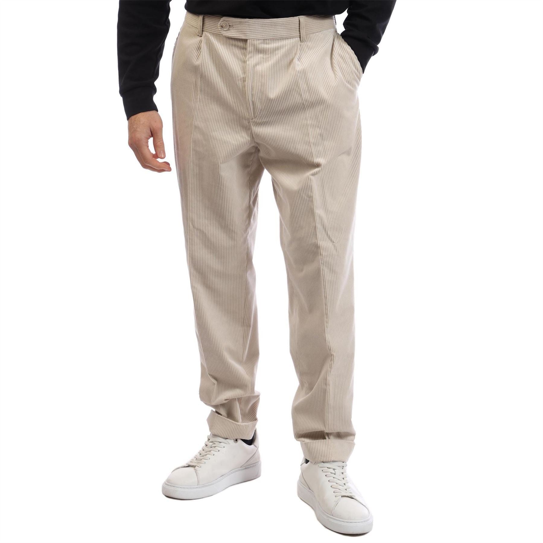 Boss Perin Vertical Stripe Pleated Chinos