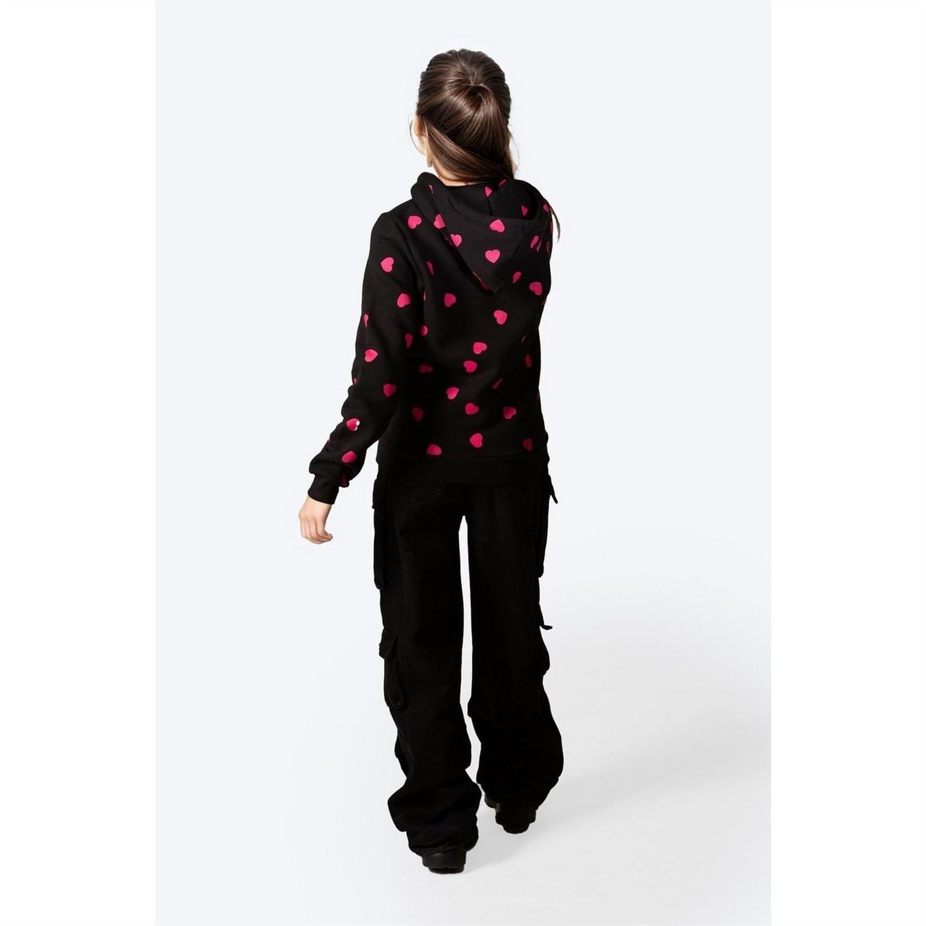 Hype Hooded Heart Print Sweatshirt