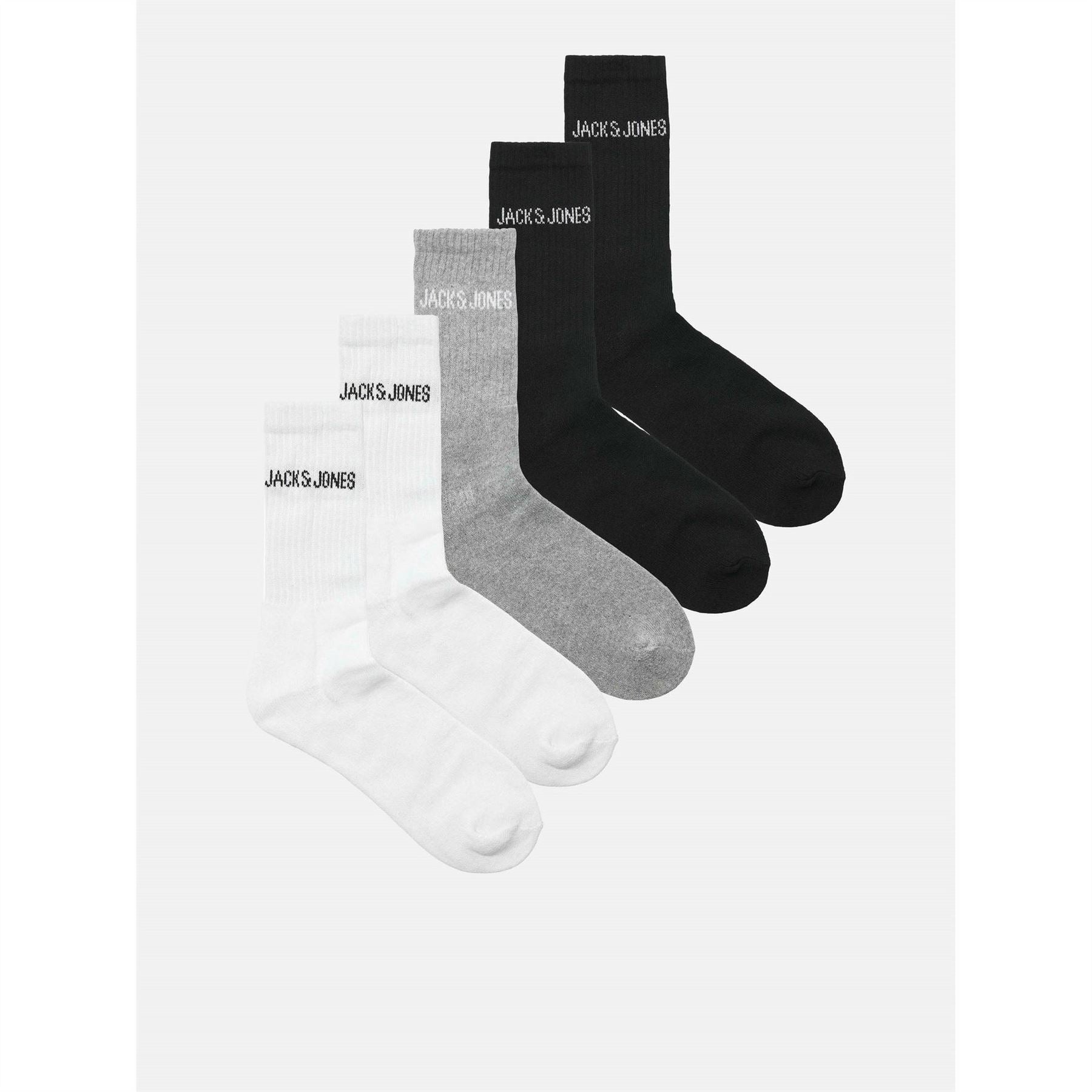 Jack and Jones Regen Mens 5 Pack Crew Socks