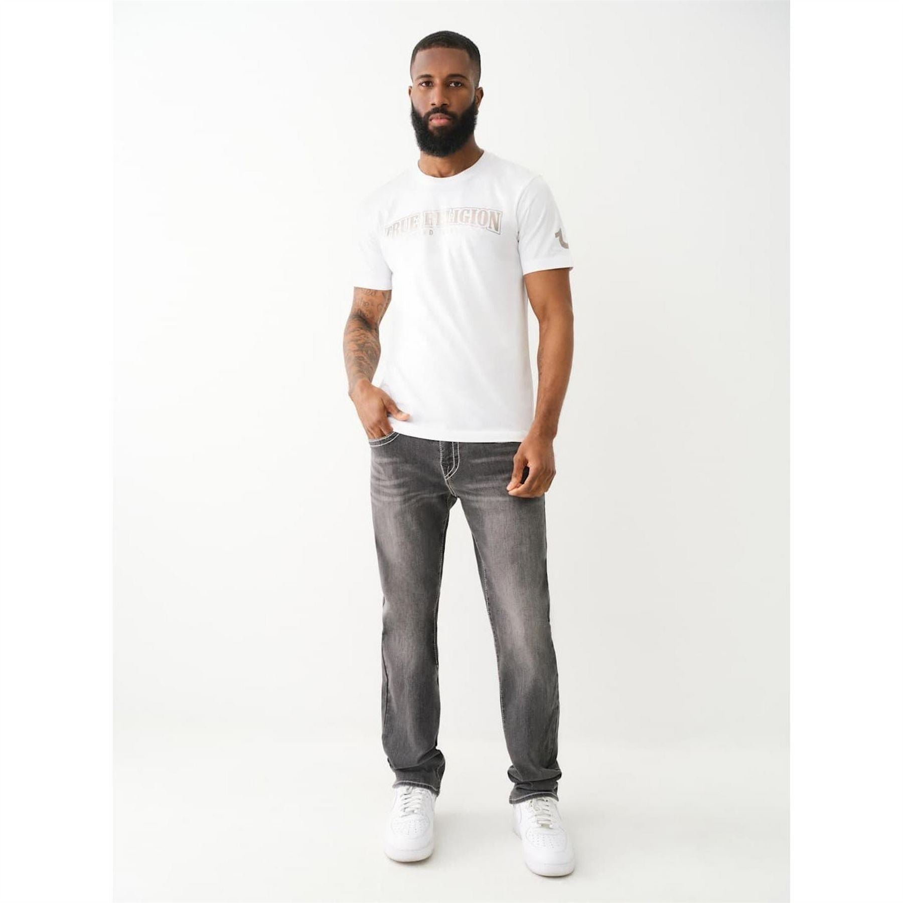 True Religion Crew Neck Lettering Regular Fit T-Shirt