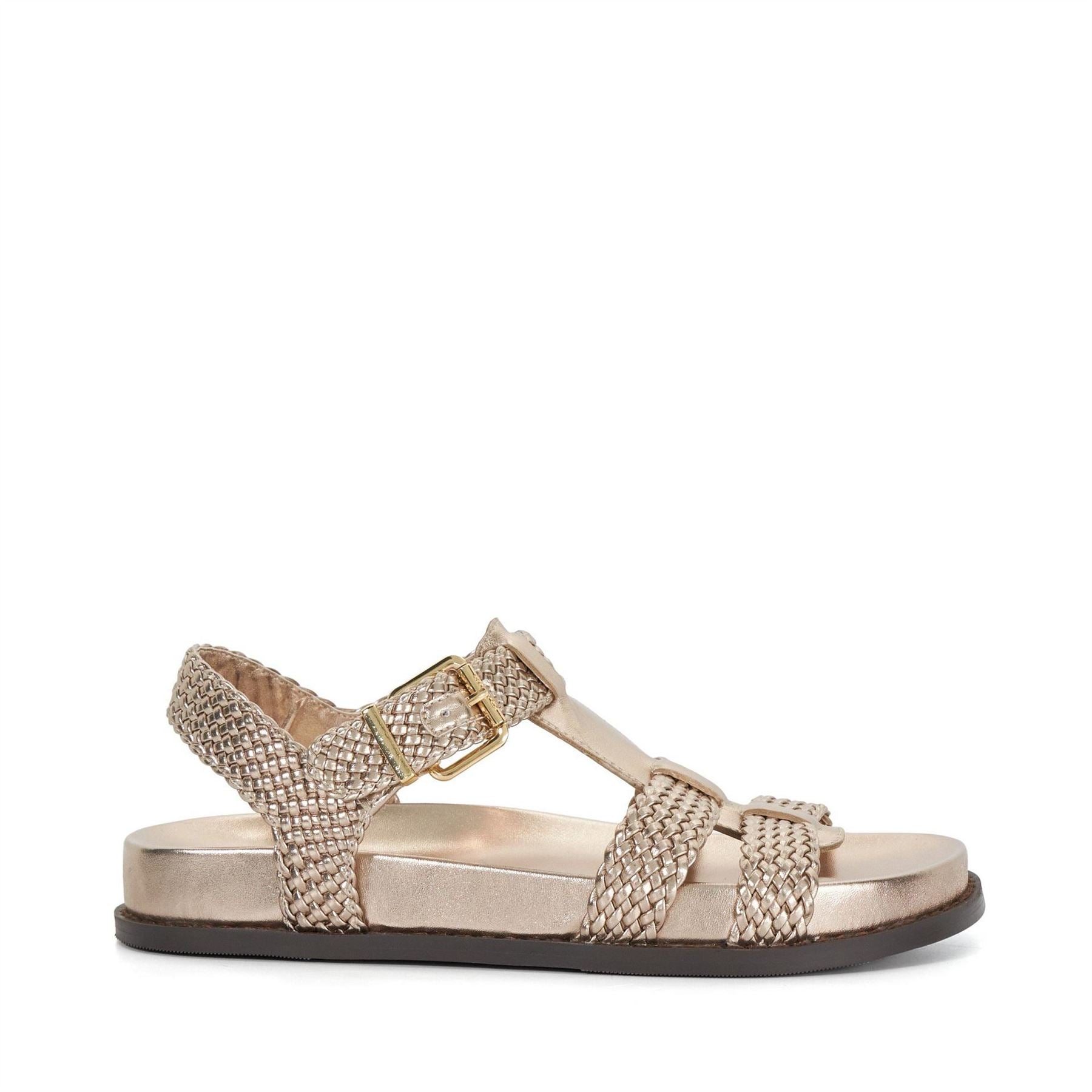 Dune London Lo Looking Open Toe Flat Gladiator Sandals