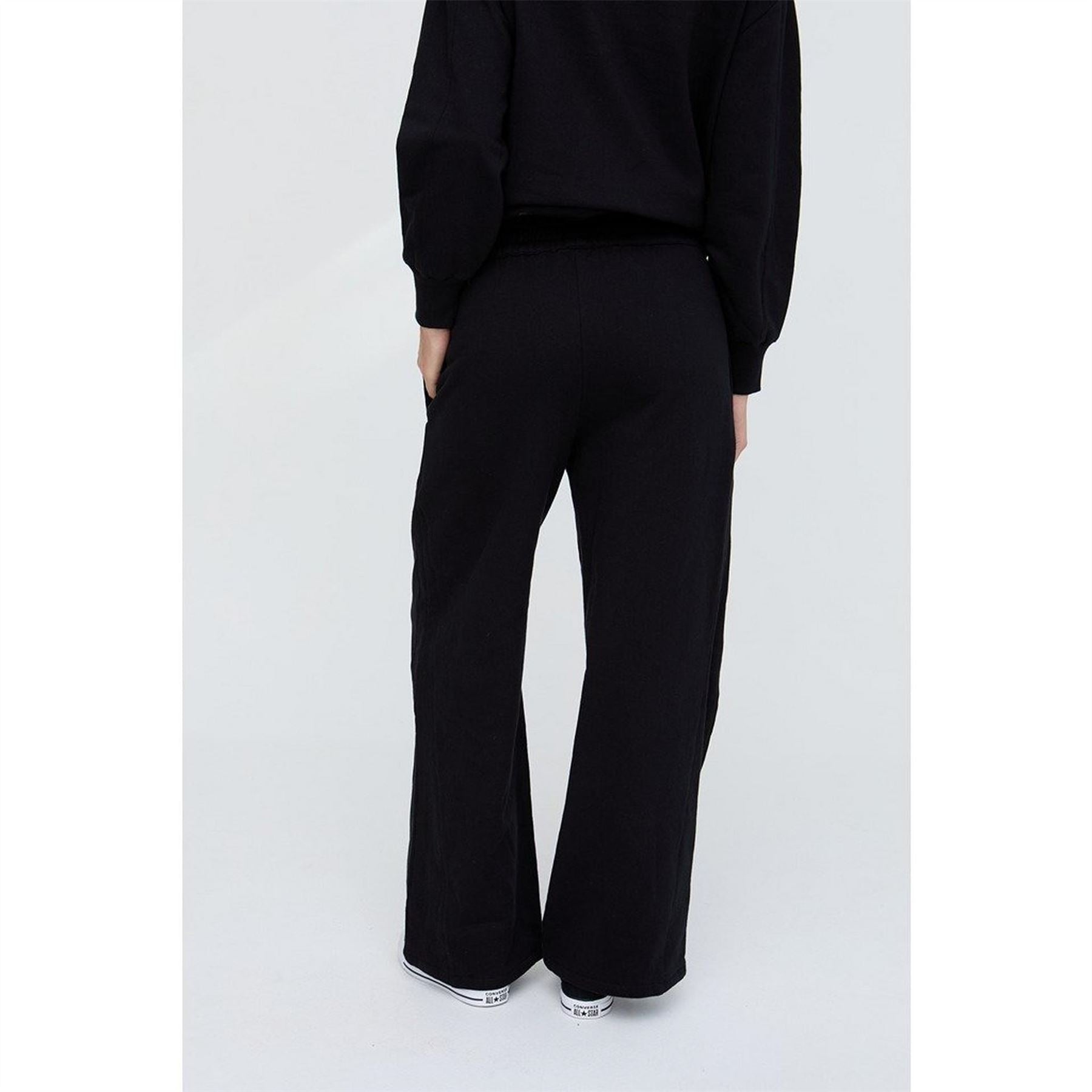 Raffya Marmalade Embroidered Wide Leg Trouser In Black