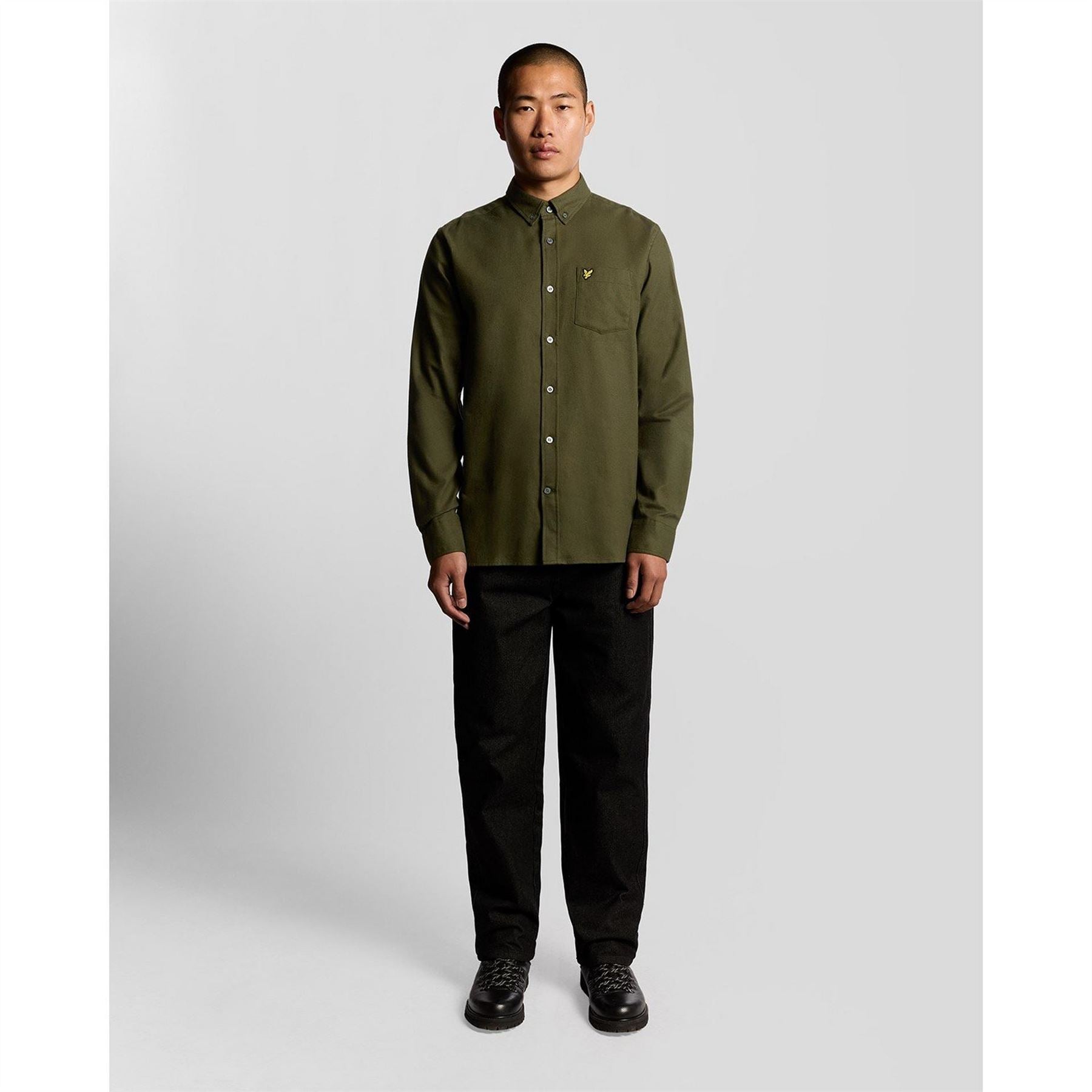 Lyle and Scott Flannel Button Down Collar Long Sleeve Shirt