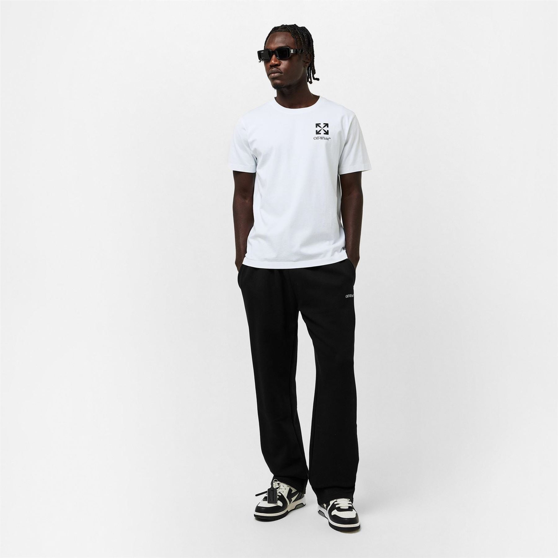 Off White Arrow Solid Patterned Straight Sweatpants