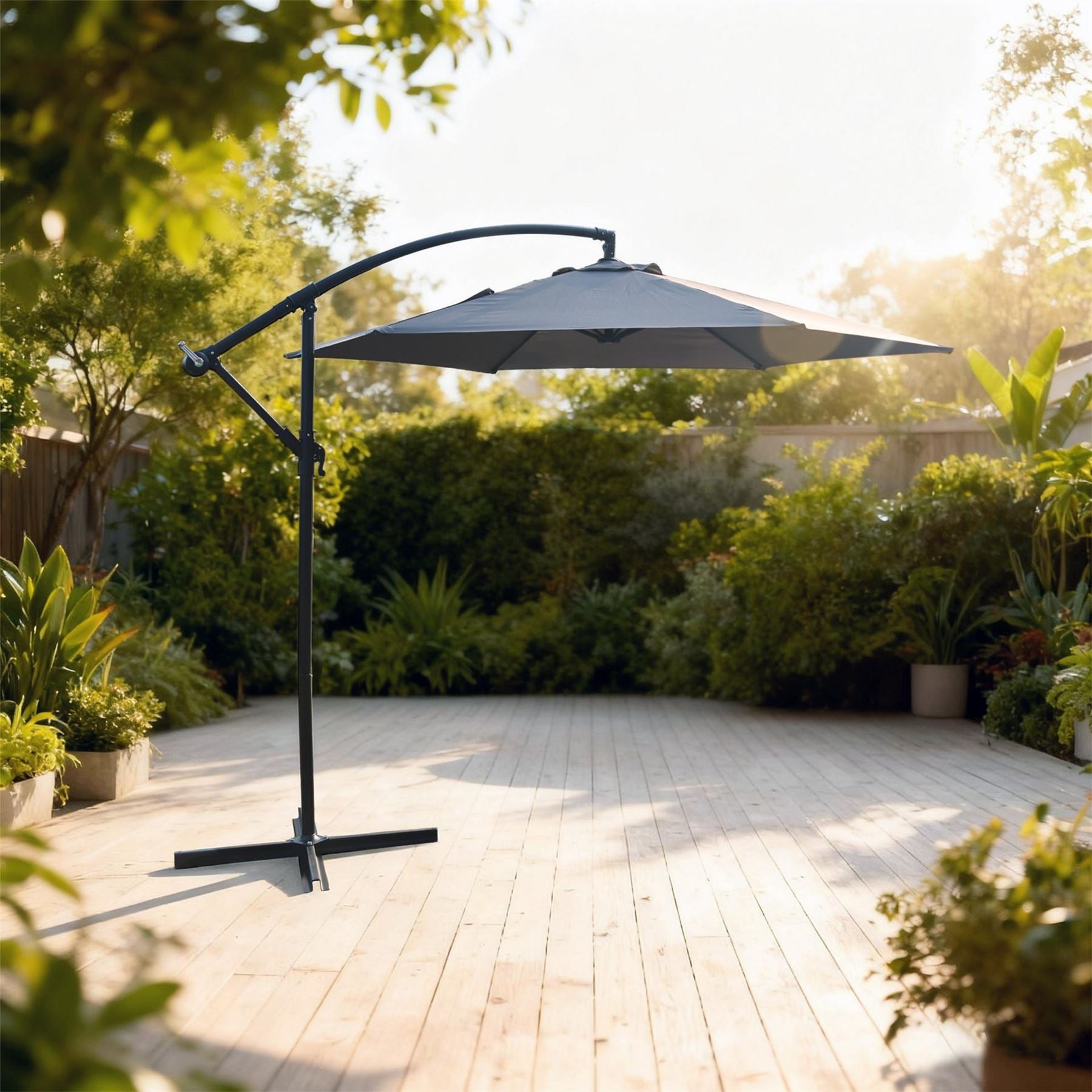 Linea Cantilever Steel Frame Adjustable Tilt Patio Umbrella
