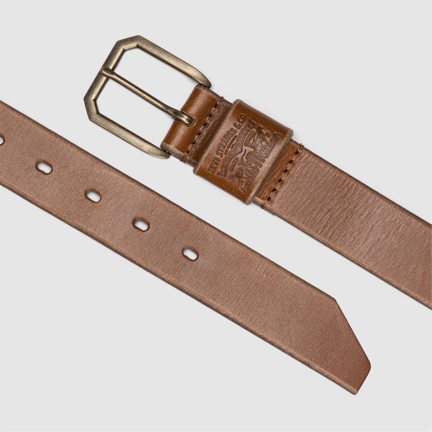 Levis Wide Loop Two Horse Belt Tobac