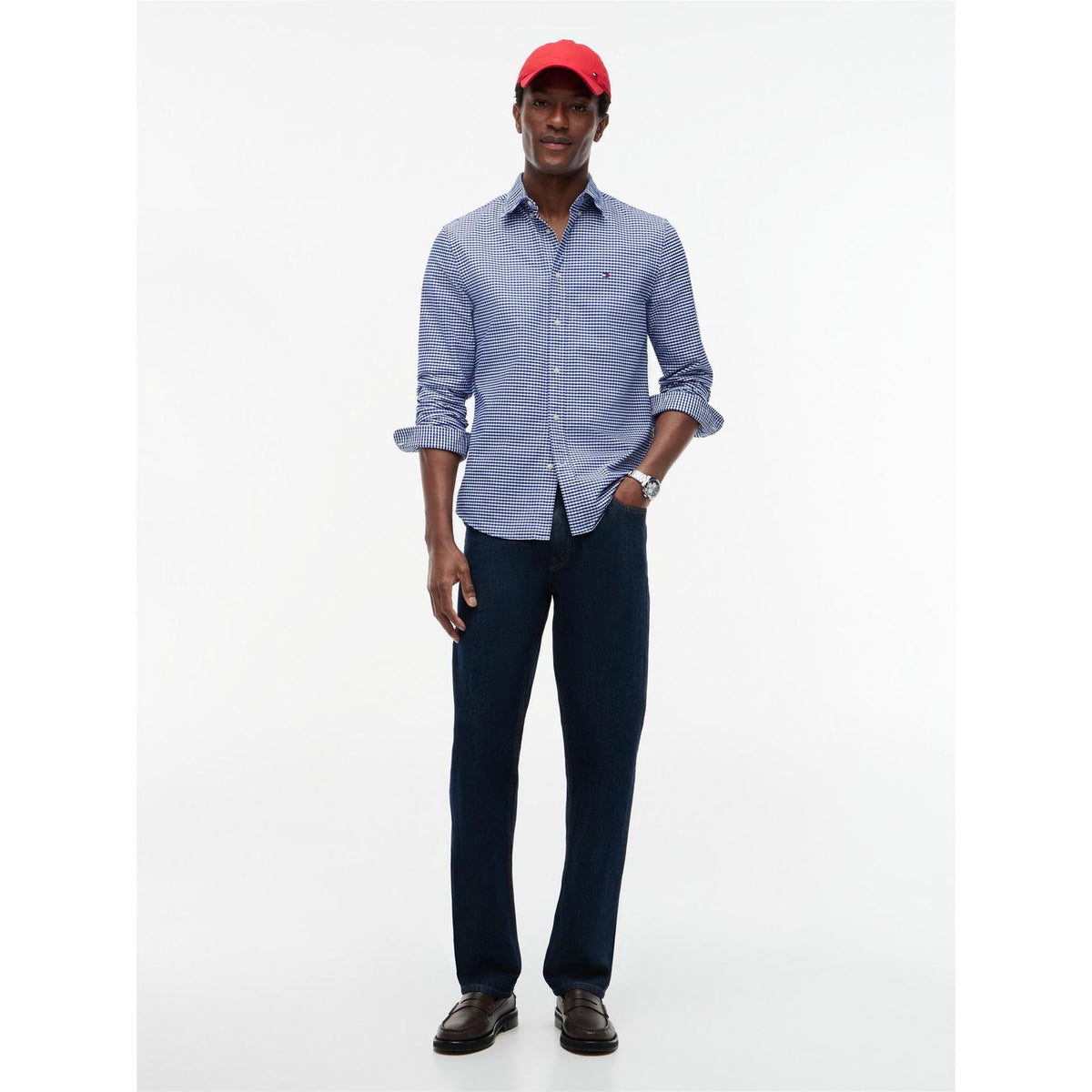 Tommy Hilfiger Oxford Gingham Cotton Long Sleeve Shirt
