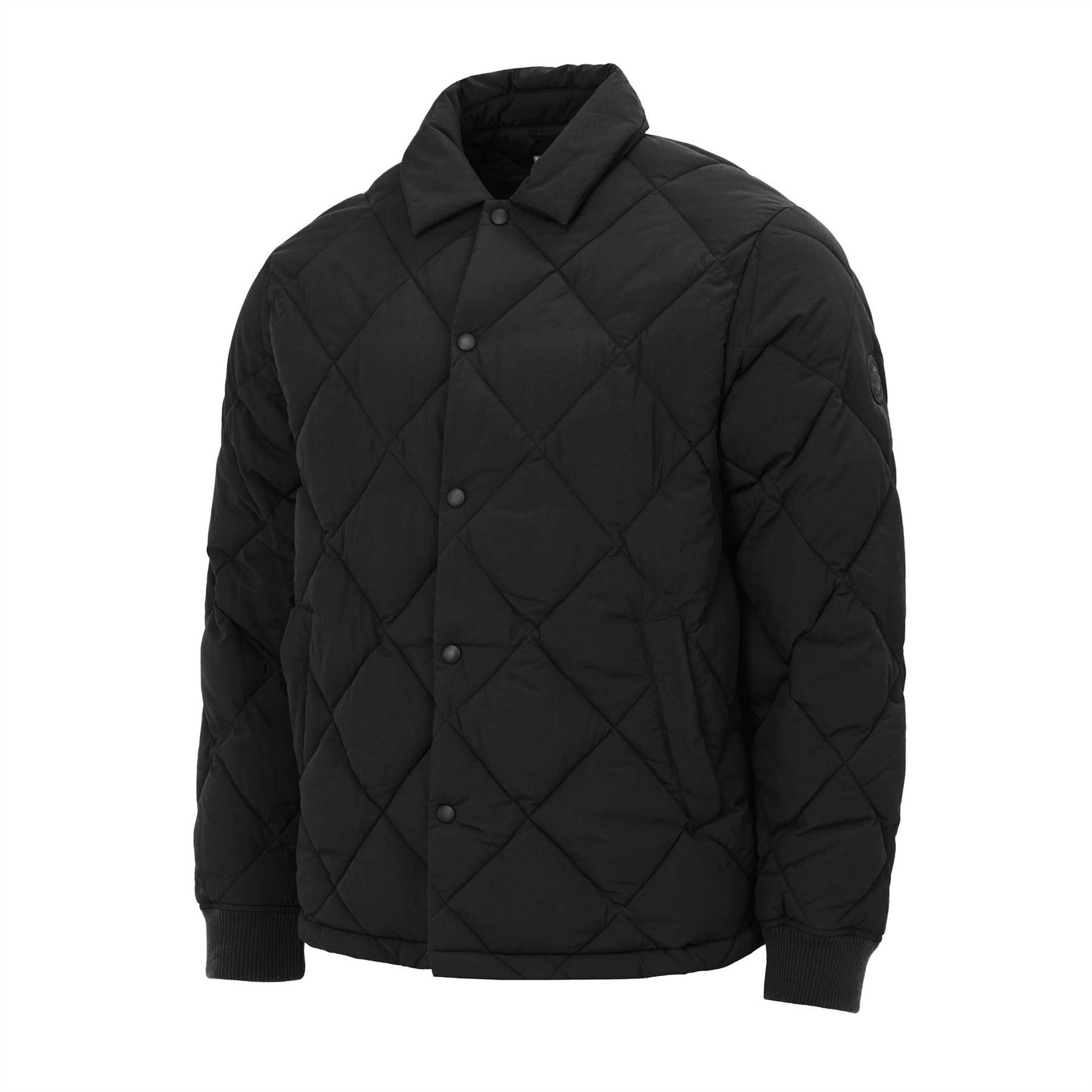 Firetrap Button Down Shirt Collar Long Sleeve Puffer Jacket